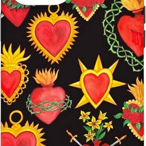 iPhone 14 Pro Max Hearts Mexican Days of the Dead Latina Milagros Folk Art Fun Case iPhone 14 Pro Max Hearts Mexican Days of the Dead Latina Milagros Folk Art Fun Case