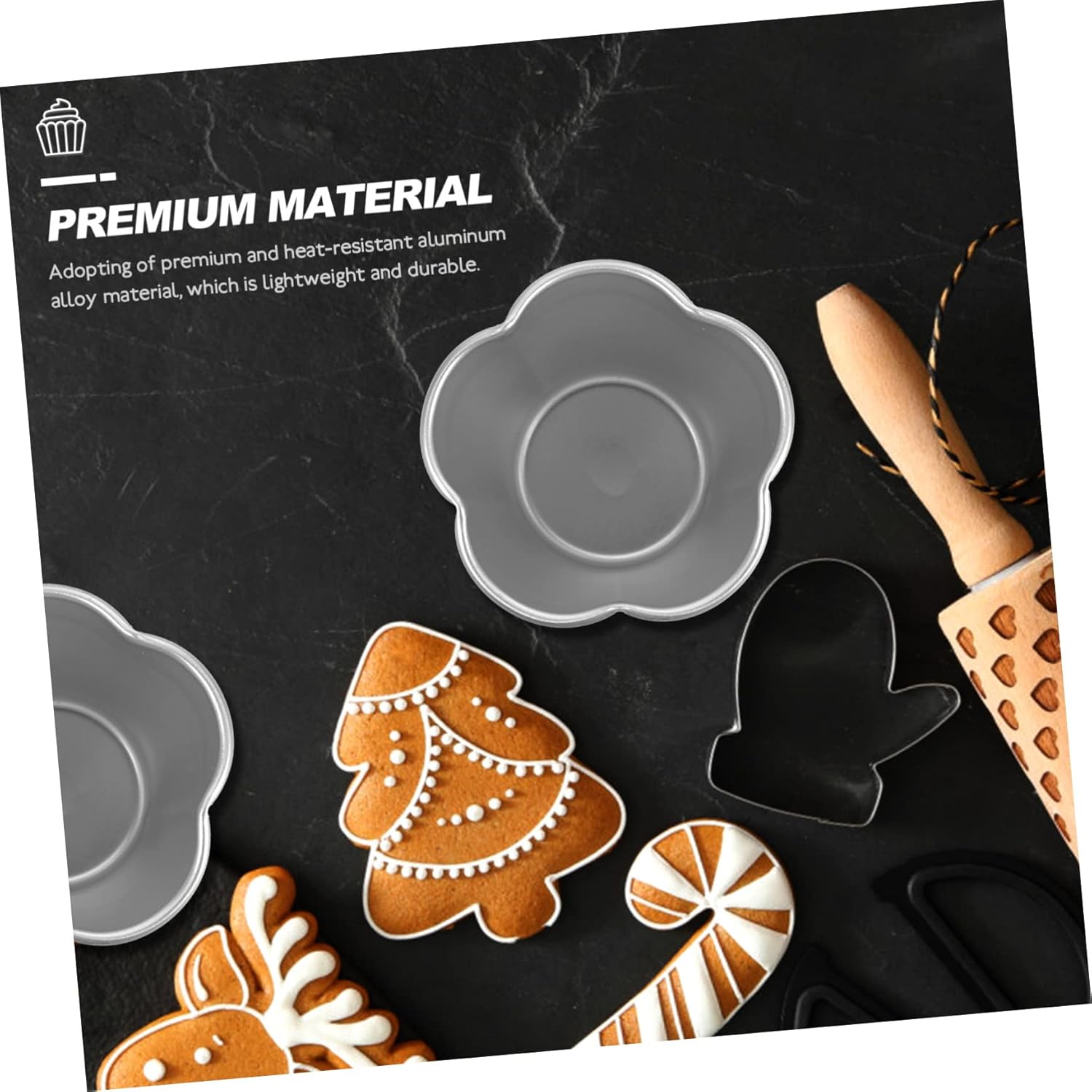 Abaodam 24 moldes para tartas, tazas de chocolate, tazas de pudín de aluminio, moldes para magdalenas, molde para pudín de yorkshire, molde para