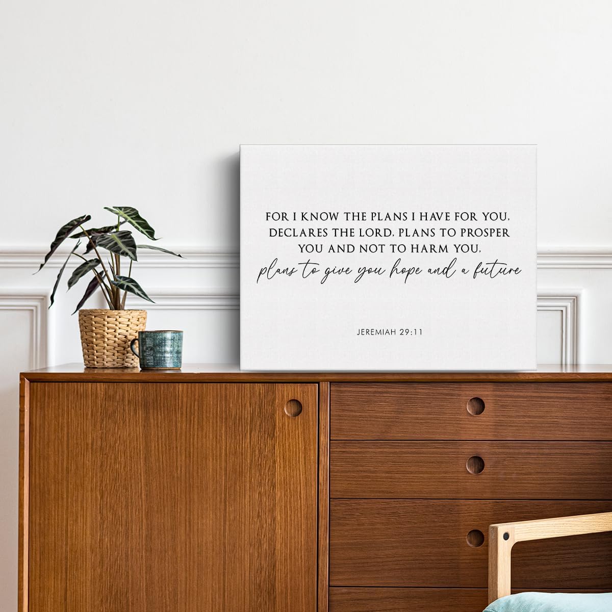Lienzo inspirador cristiano para pared, 11.5 x 15 pulgadas, enmarcado, pintura religiosa, versículo de las Escrituras, decoración de pared para el