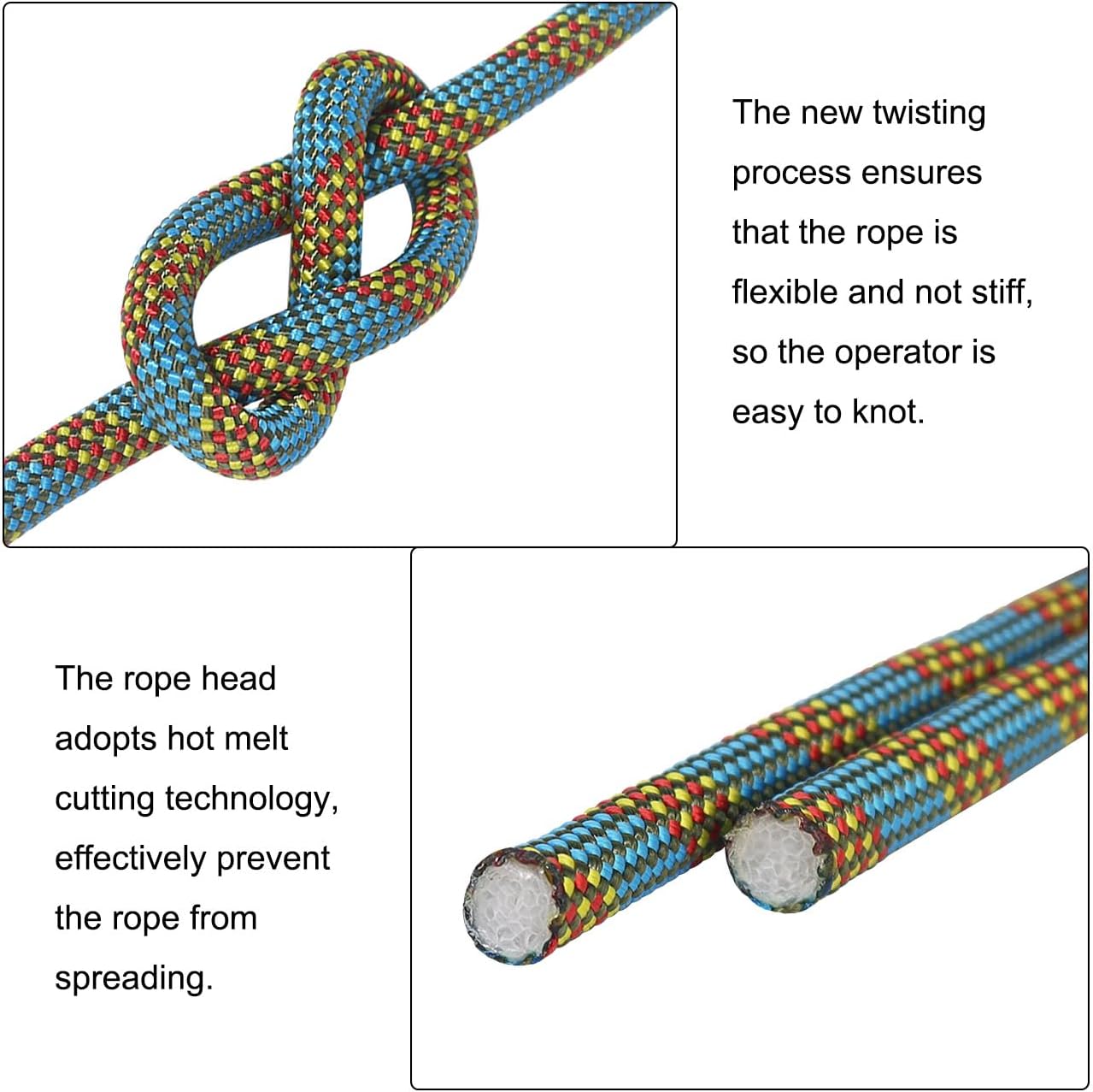 Cuerda de poliéster de doble trenza de 12 pulgada x 100 pies, cuerda de toro de alta resistencia para trabajo en árboles, patio, vela, remolque,