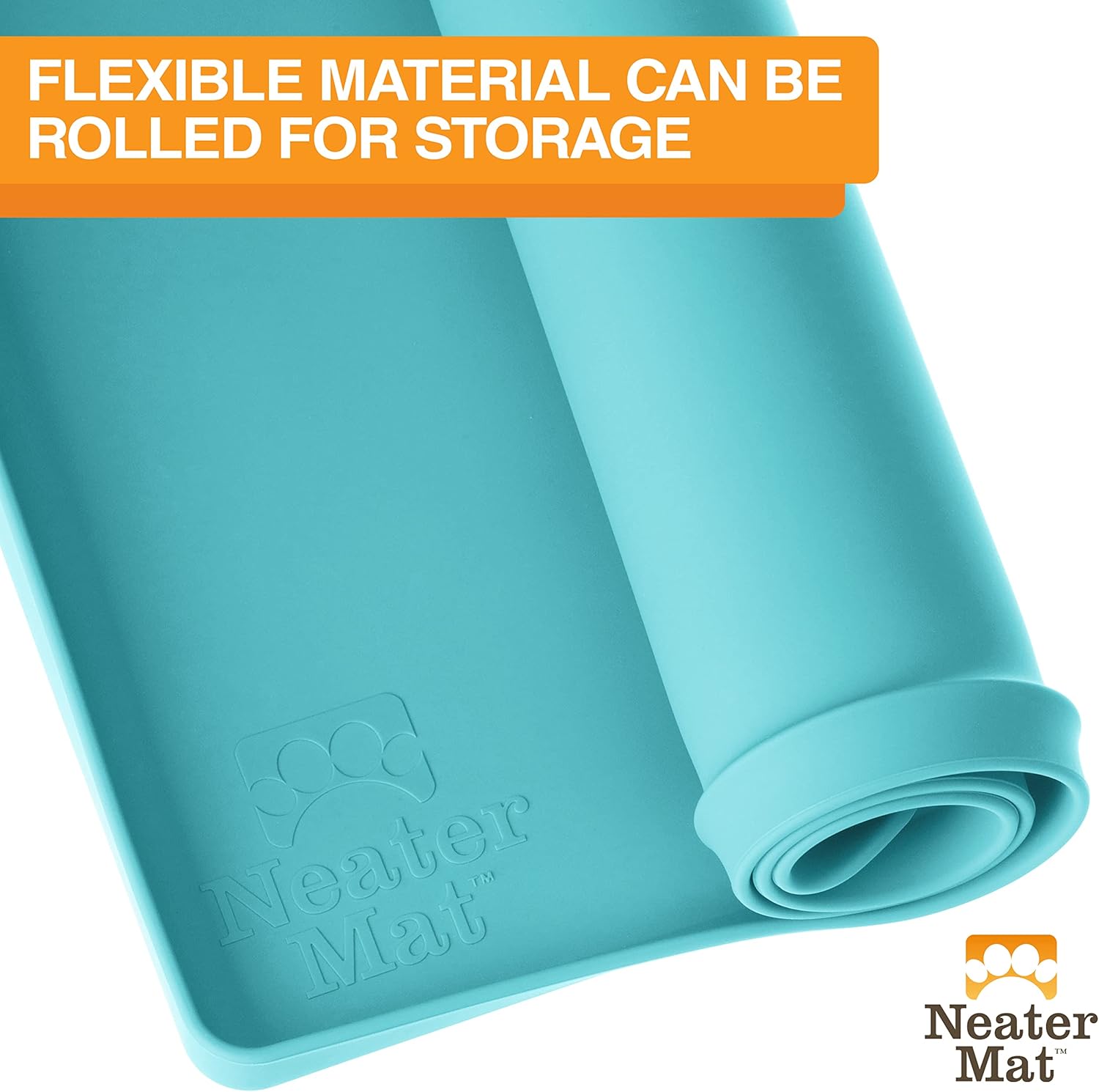 Neater Pet Brands Neater Mat – Tapetes para mascotas para comida y agua, tapete para tazón de gato y perro, de silicona impermeable, bandeja de