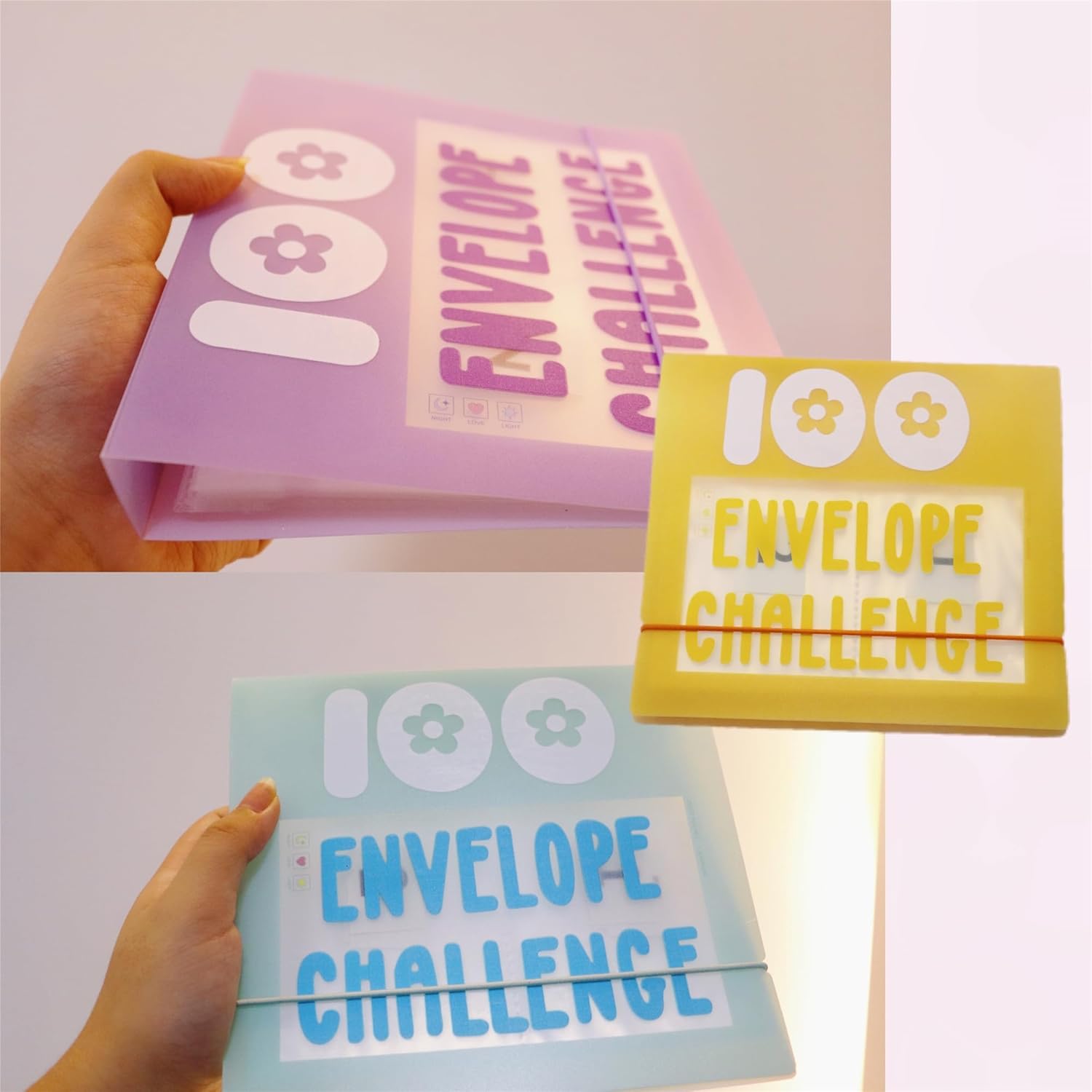 Carpeta de desafío de 100 sobres, kit de caja de desafíos de ahorro de efectivo, libro de desafíos de ahorro con sobres de efectivo, libro