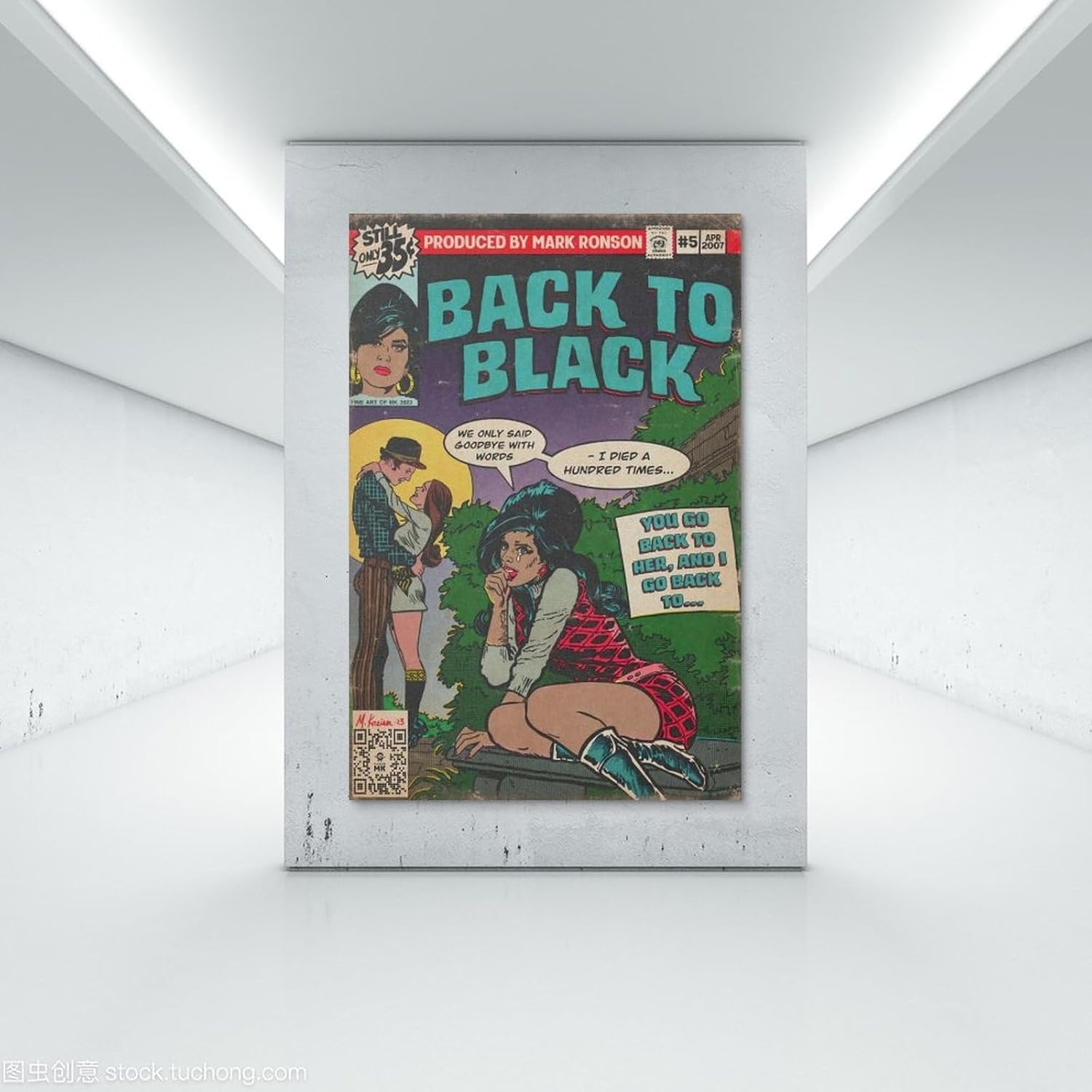 Amy Winehouse – Póster de arte cómico de álbum de música negra para habitación, arte estético, arte de pared, decoración de dormitorio, 12 x 18