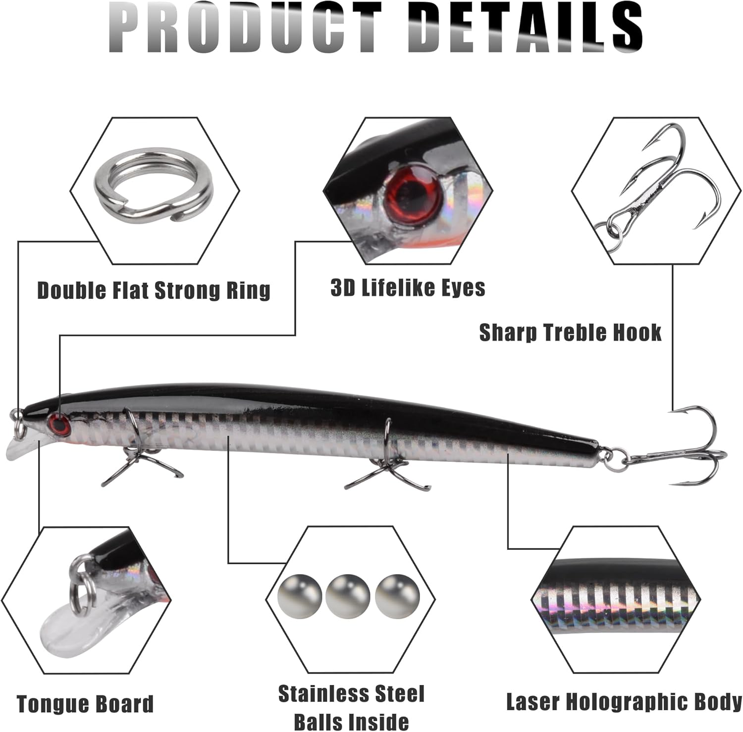 Kit de señuelo de pesca de surf Sriper Señuelo de agua salada Minnow Señuelos Jertbait Topwater Popper Plugs Buceo Cebos Duros Costa Rica Ocen Pesca