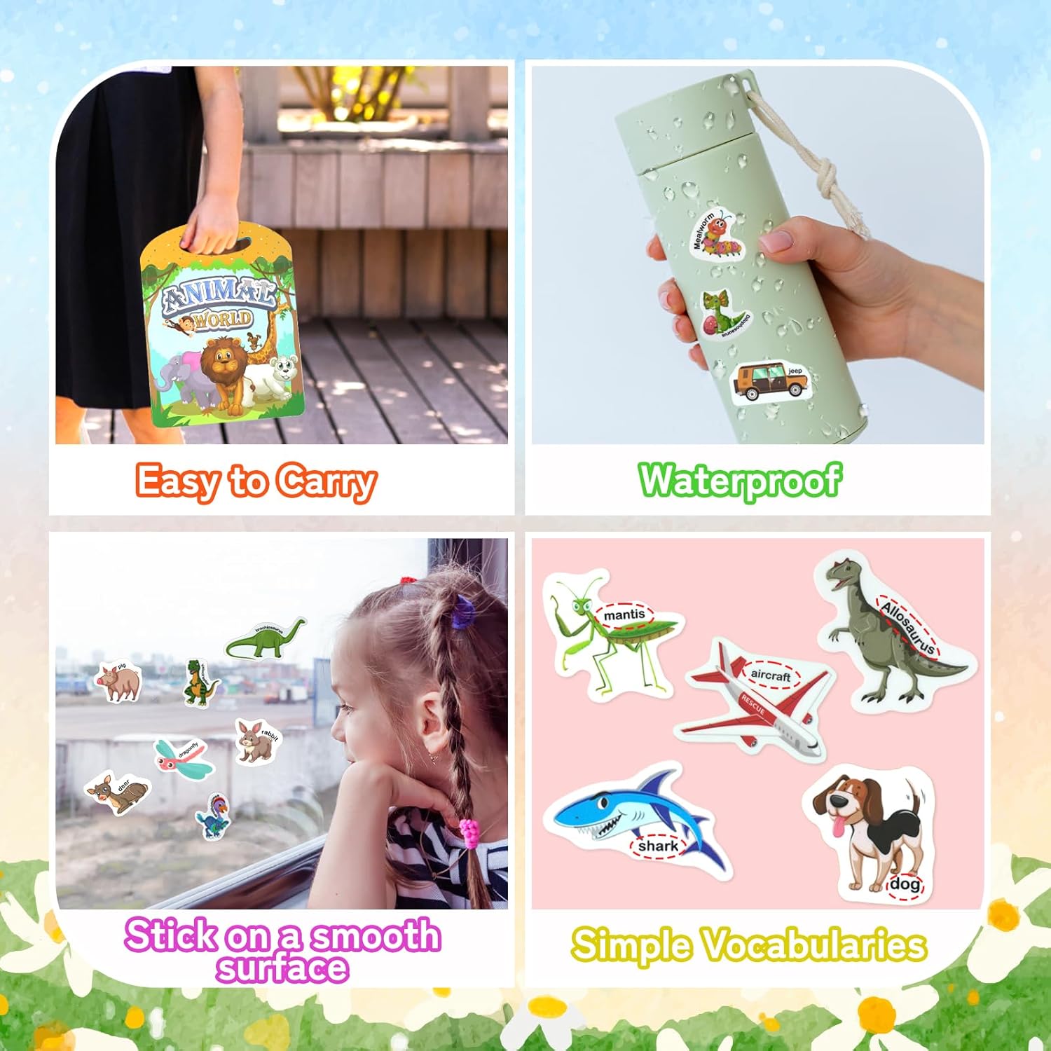 Libro de calcomanías reutilizables para niños, libros de actividades de aprendizaje de dinosaurios, libro silencioso de gelatina para escuela,