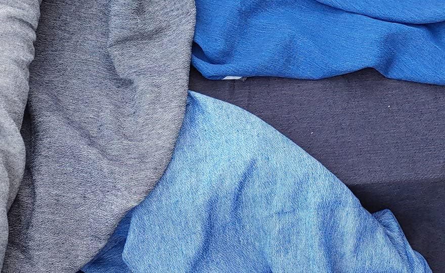 Tela de lino y algodón de sarga azul marino  Material versátil y duradero, ideal para ropa, costura y manualidades