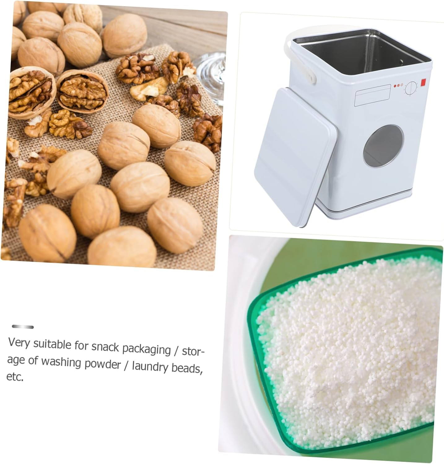 NOLITOY Caja de embalaje de aperitivos para lavandería, contenedor de pantalla grande, contenedor de lavandería, organizador de almacenamiento de