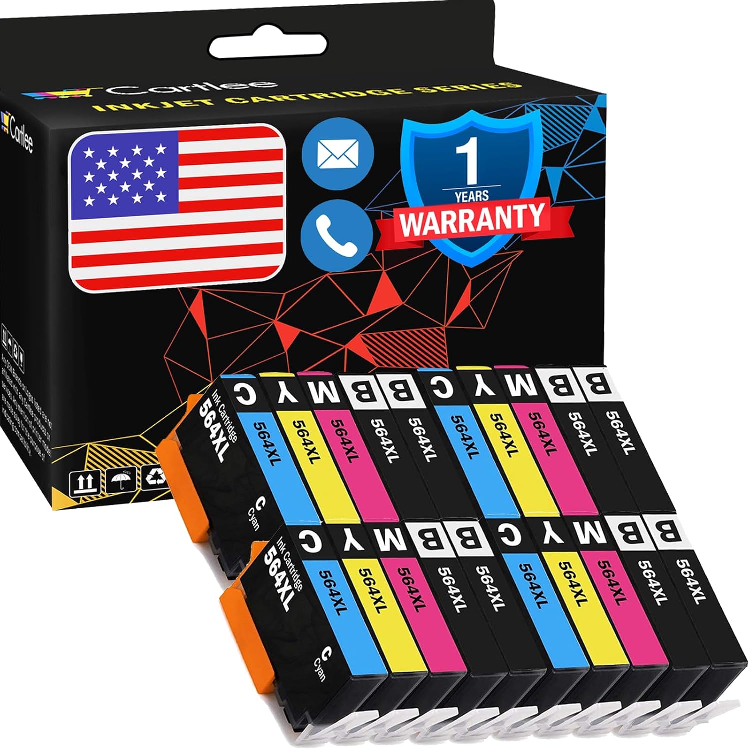 Cartlee Juego de 20 cartuchos de tinta 564XL remanufacturados de alto rendimiento para HP Photosmart 5510 5520 6510 6520 6525 7510 7520 7525 B8550