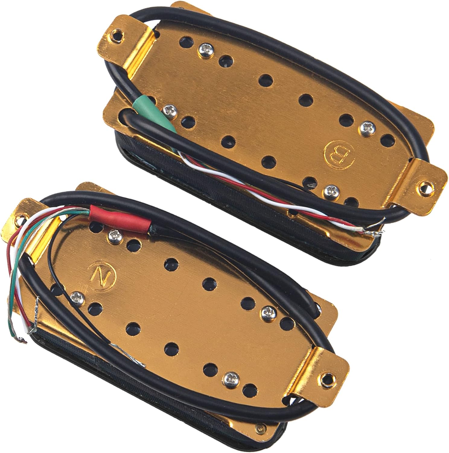 Juego de pastilla de puente de cuello de guitarra eléctrica con imán de alto rendimiento NB compatible con pastilla de guitarra eléctrica (negro)