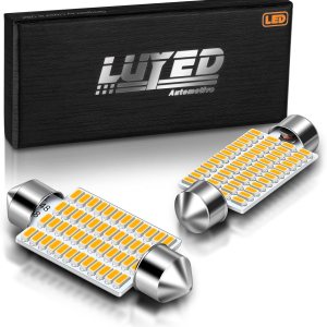 LUYED 300% Super Bright 3014 48-EX Chipsets 569 578 211-2 212-2 Bombillas LED utilizadas para luz de domo, blanco cálido (paquete de 2) LUYED 300% Super Bright 3014 48-EX Chipsets 569 578 211-2 212-2 Bombillas LED utilizadas para luz de domo, blanco cálido (paquete de 2)