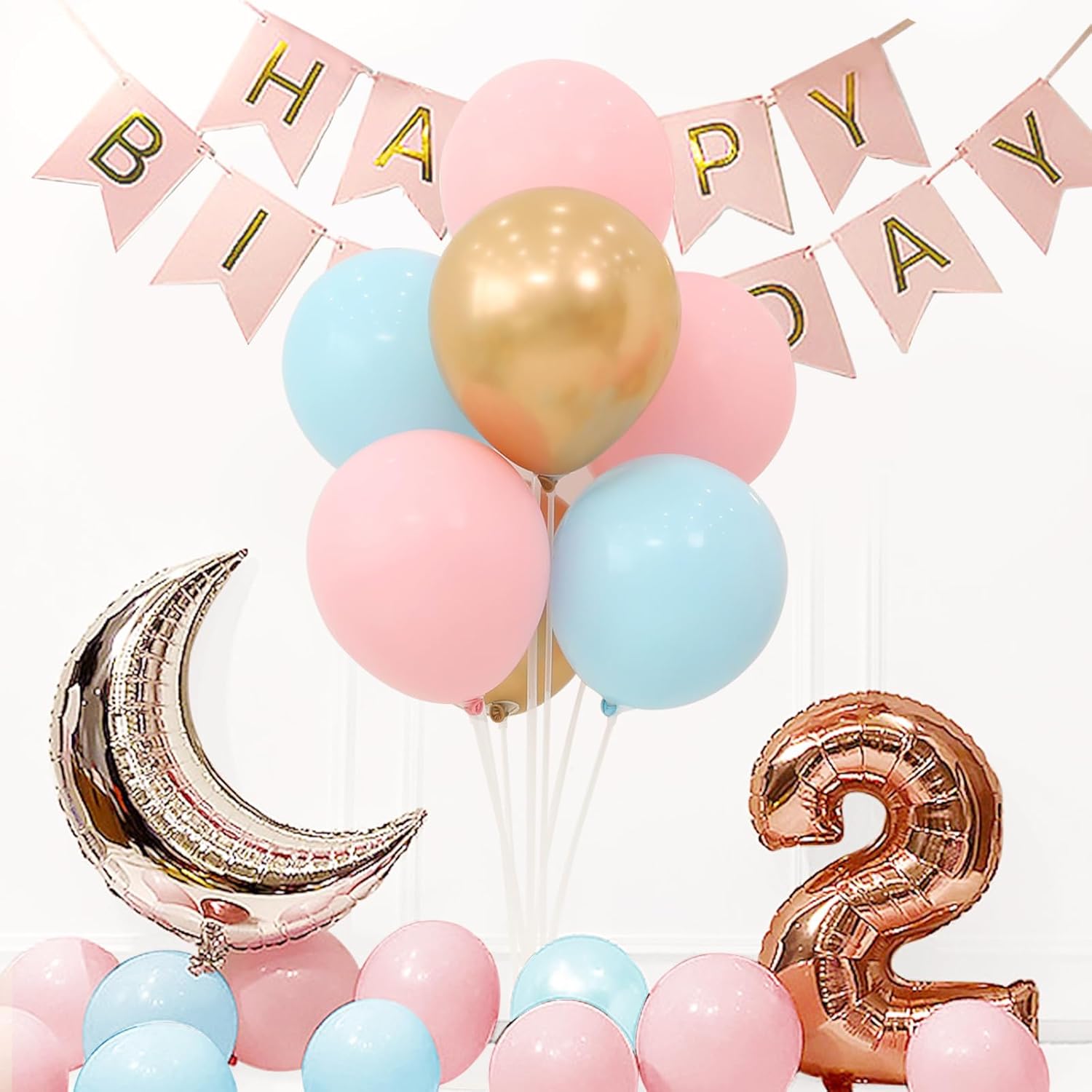 4 soportes para globos de revelación de género, centros de mesa con globos rosados y azules para decoración de piso de mesa
