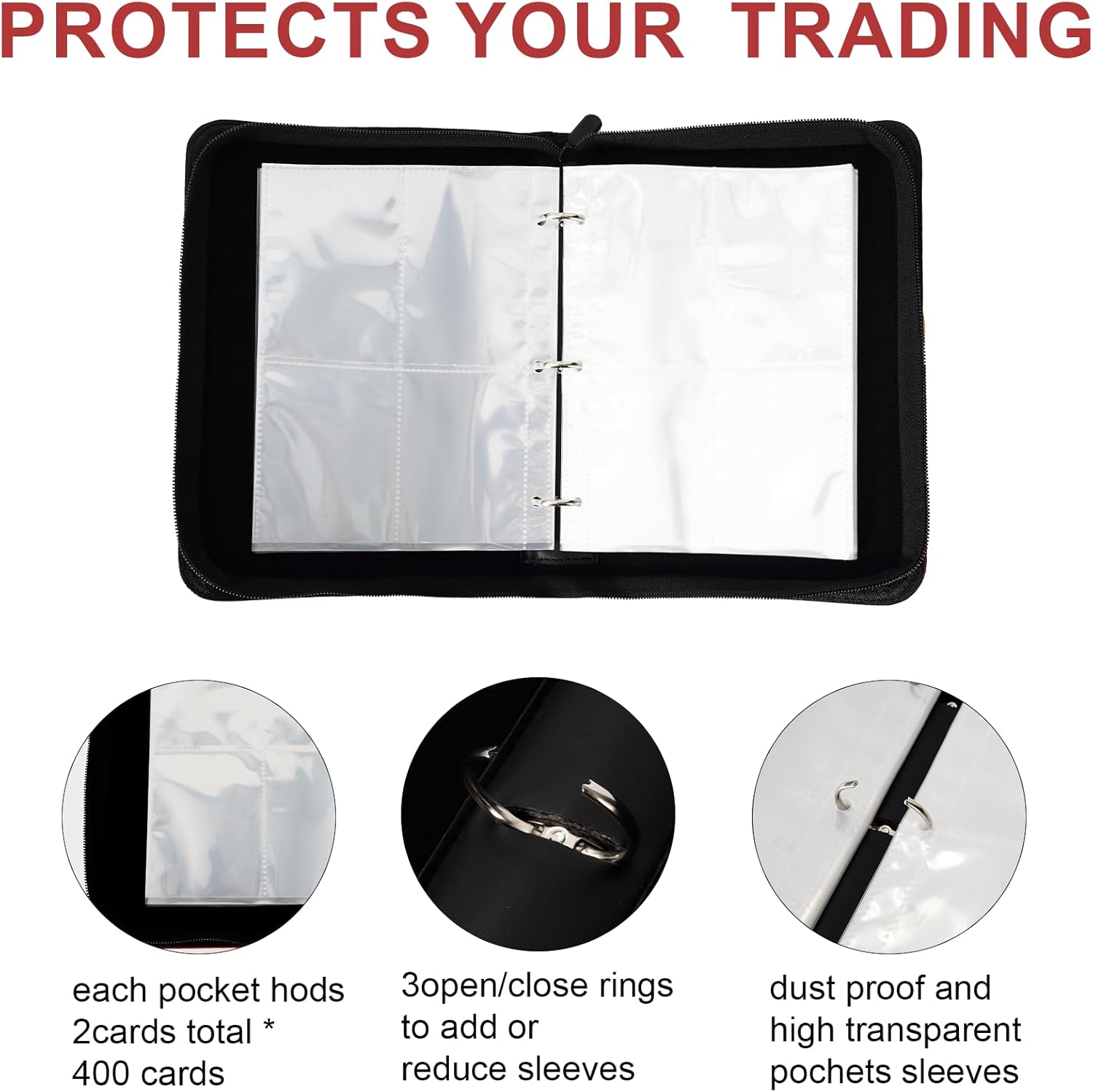 Awedsu Álbumes coleccionables para tarjetas coleccionables, fundas protectoras coleccionables para tarjetas coleccionables, carpeta de tarjetas de 4