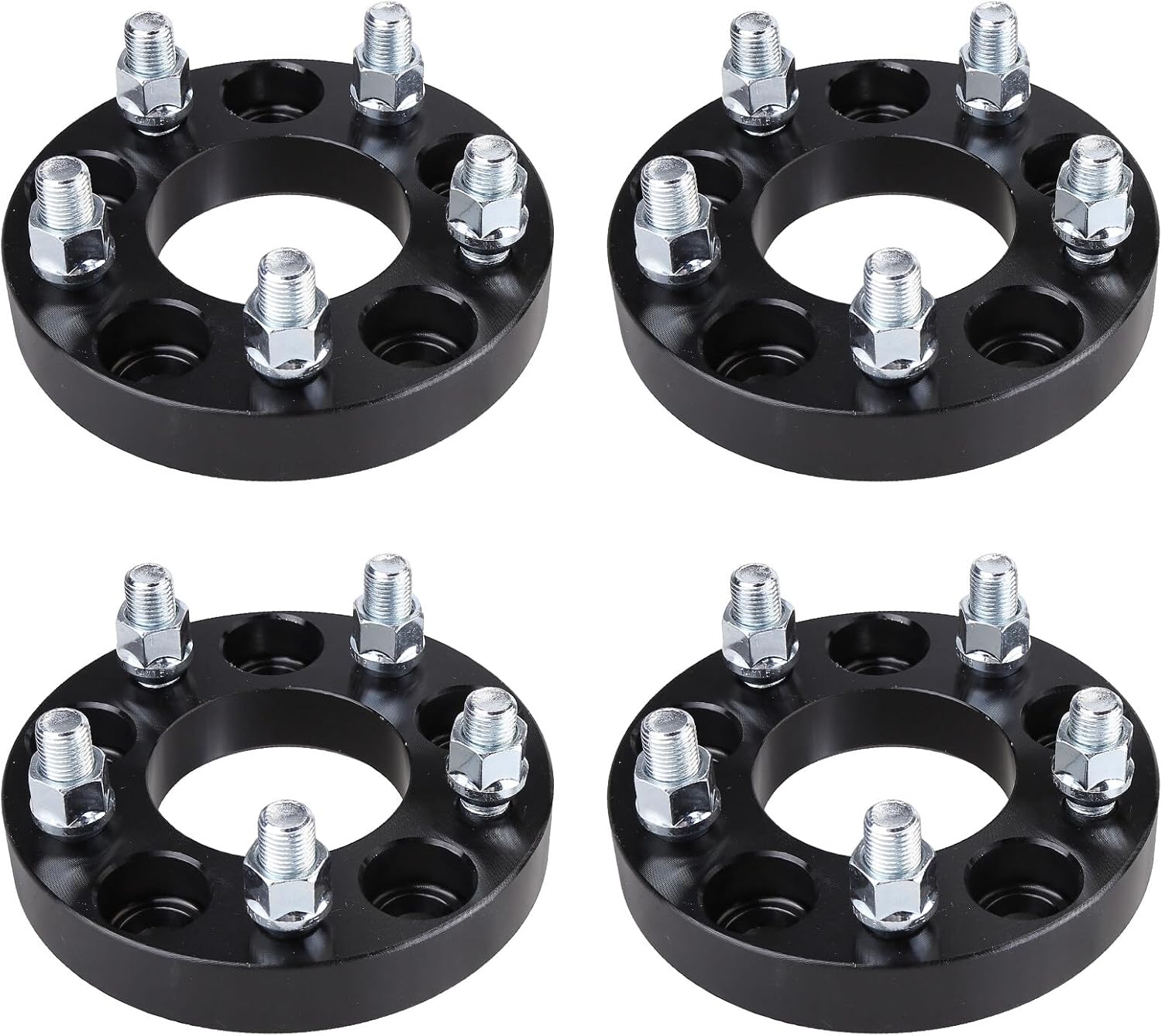 4 espaciadores de rueda centrados de brida de 1 pulgada y 5 x 4.5 pulgadas con pernos M14x1.5 de diámetro de 2.815 in compatibles con ChargerSRT