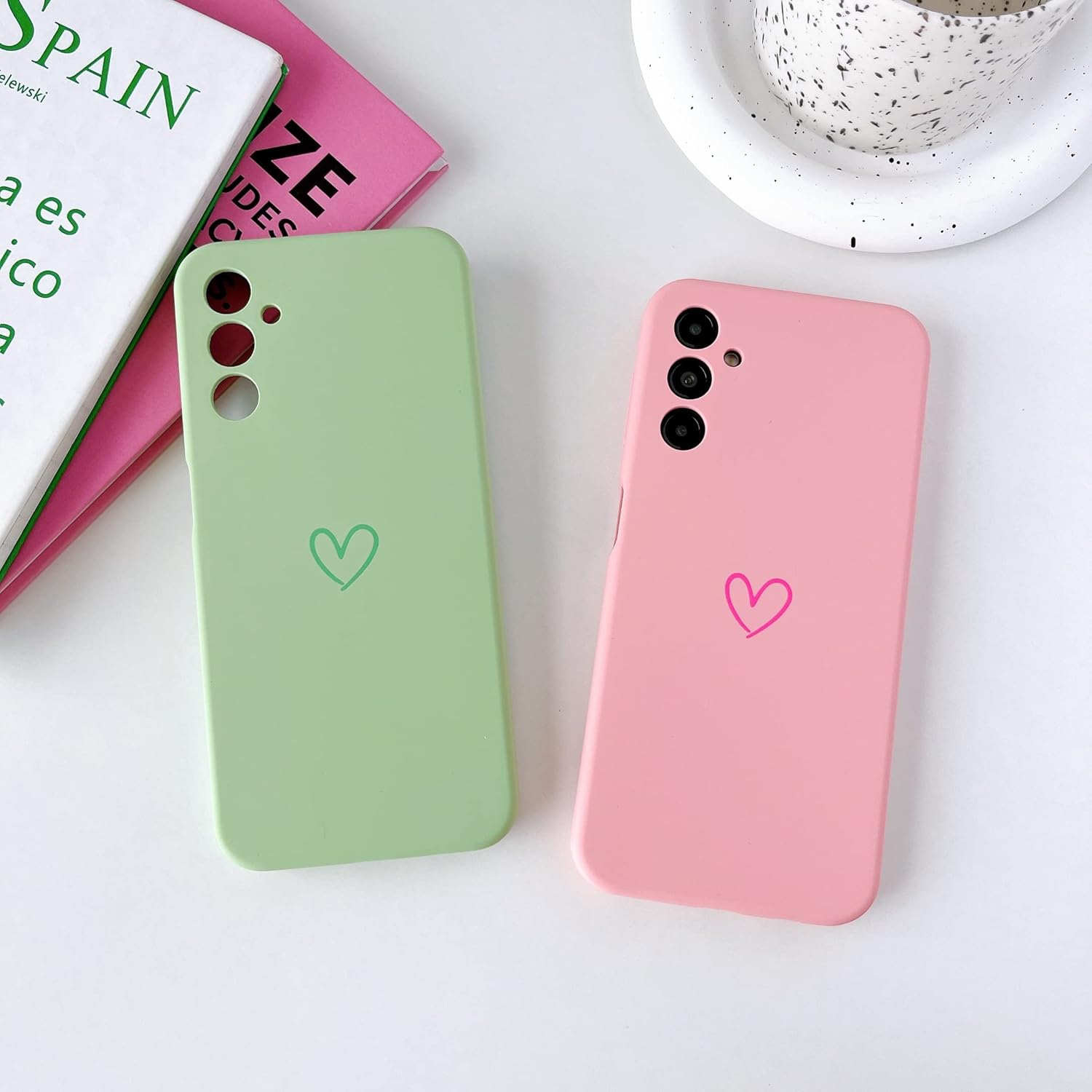Jmltech Funda protectora de silicona para Samsung Galaxy A14 5G, color menta Slim Fit a prueba de golpes para teléfono de mujer