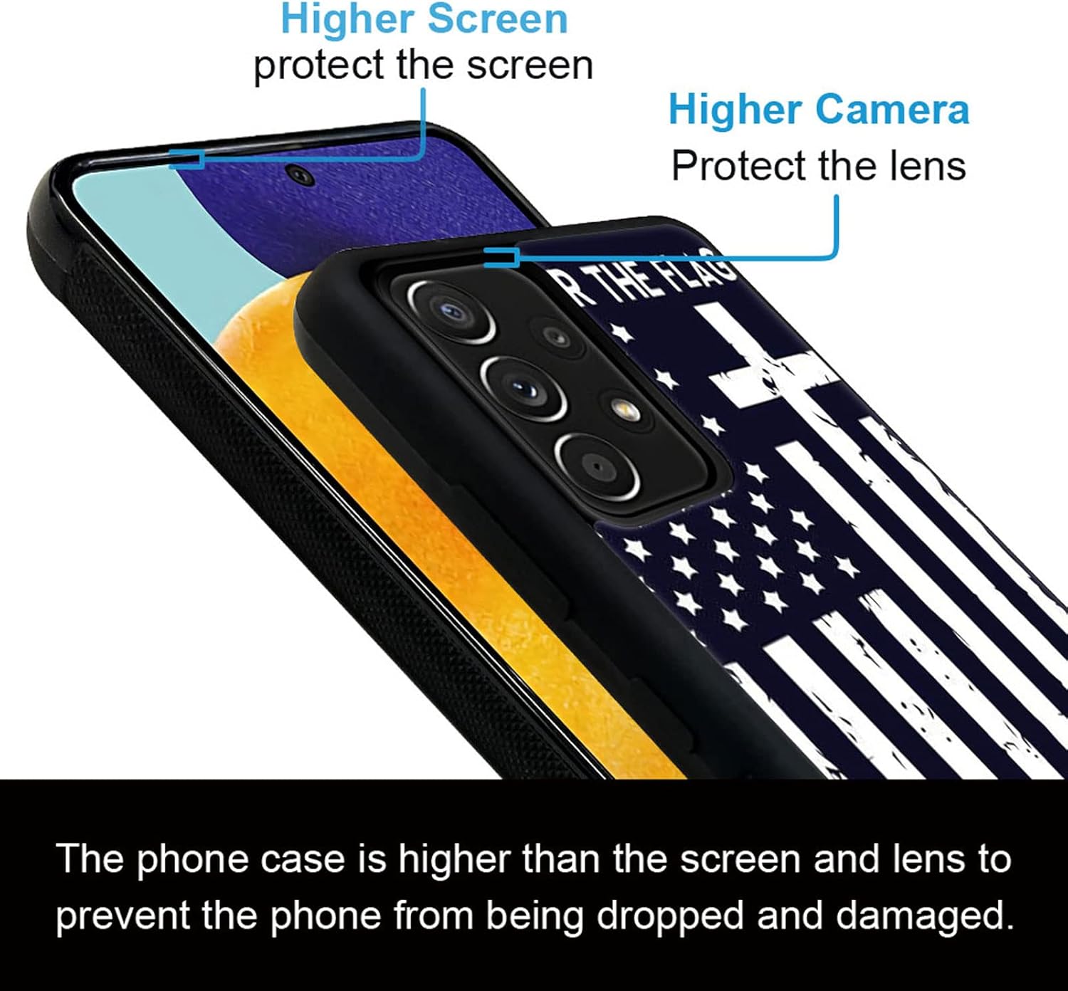 Funda compatible con Samsung Galaxy A53 5G, diseño de cruz de bandera estadounidense, diseño increíble a prueba de golpes, antiarañazos, carcasa