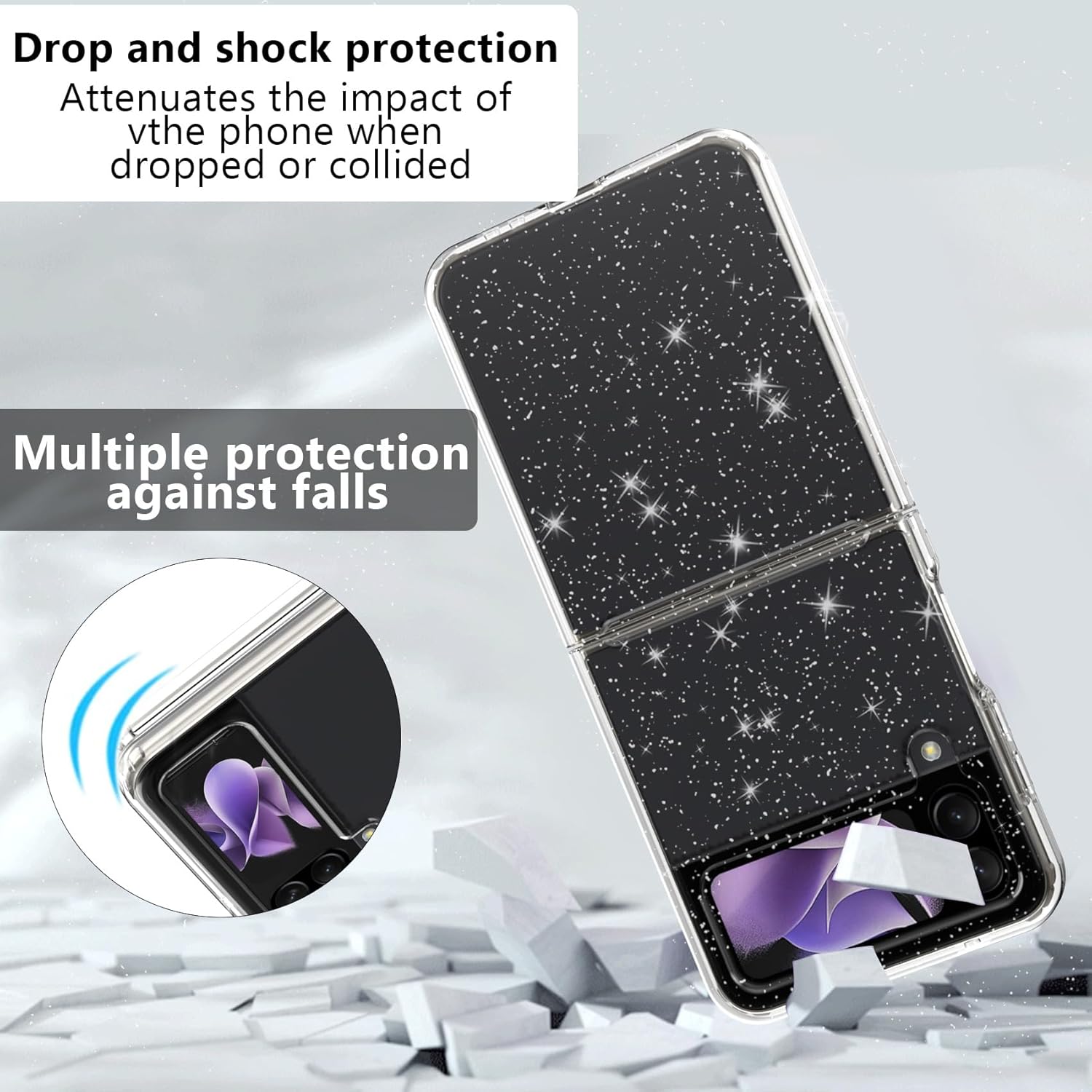 KJSK Funda transparente para Samsung (no amarillenta) – Elegante funda protectora brillante para mujer, a prueba de golpes, resistente a las caídas,