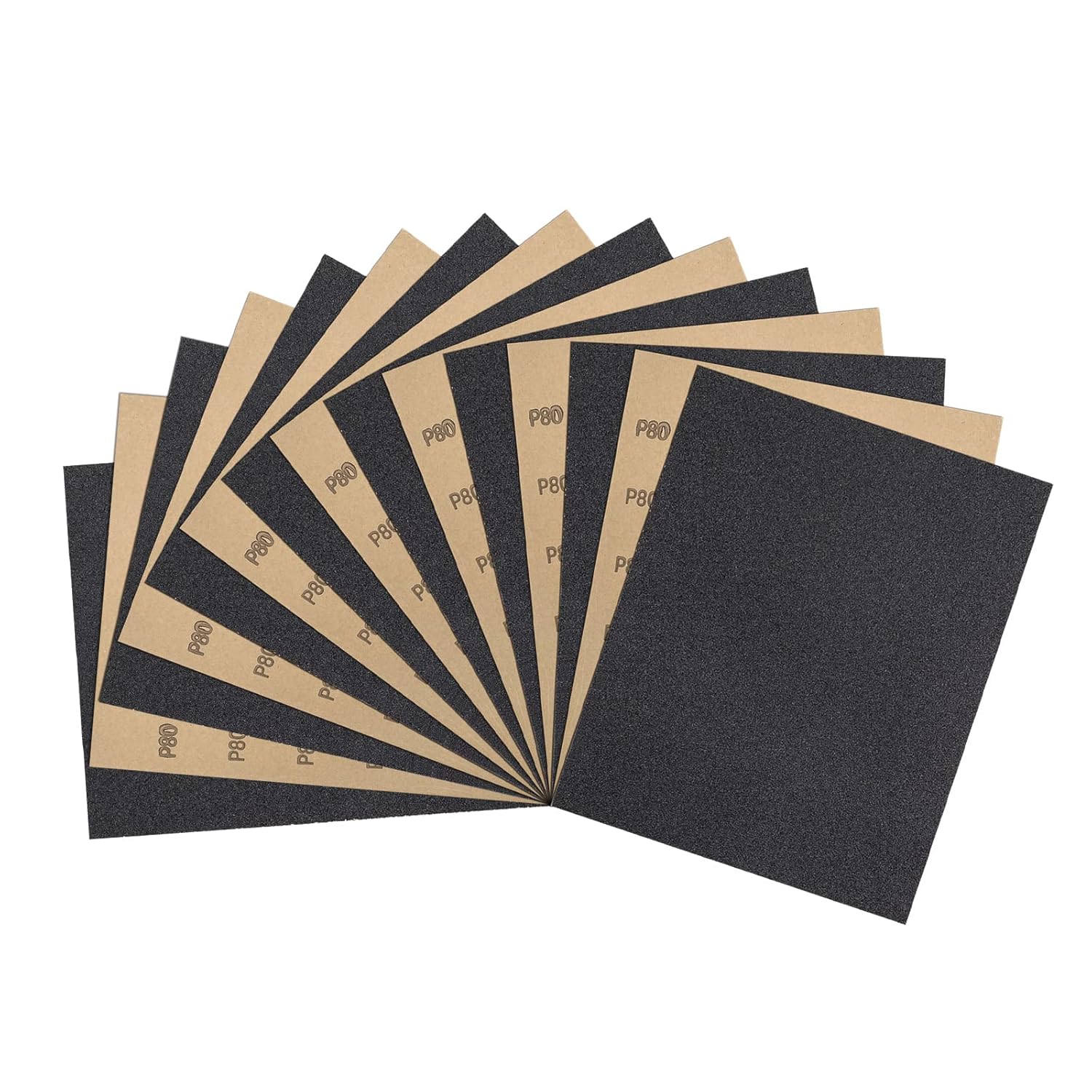 9 x 11 pulgadas, 15 piezas de papel de lija húmedo y seco, papel de arena abrasivo impermeable de grano 80, hojas de papel de lija de carburo de