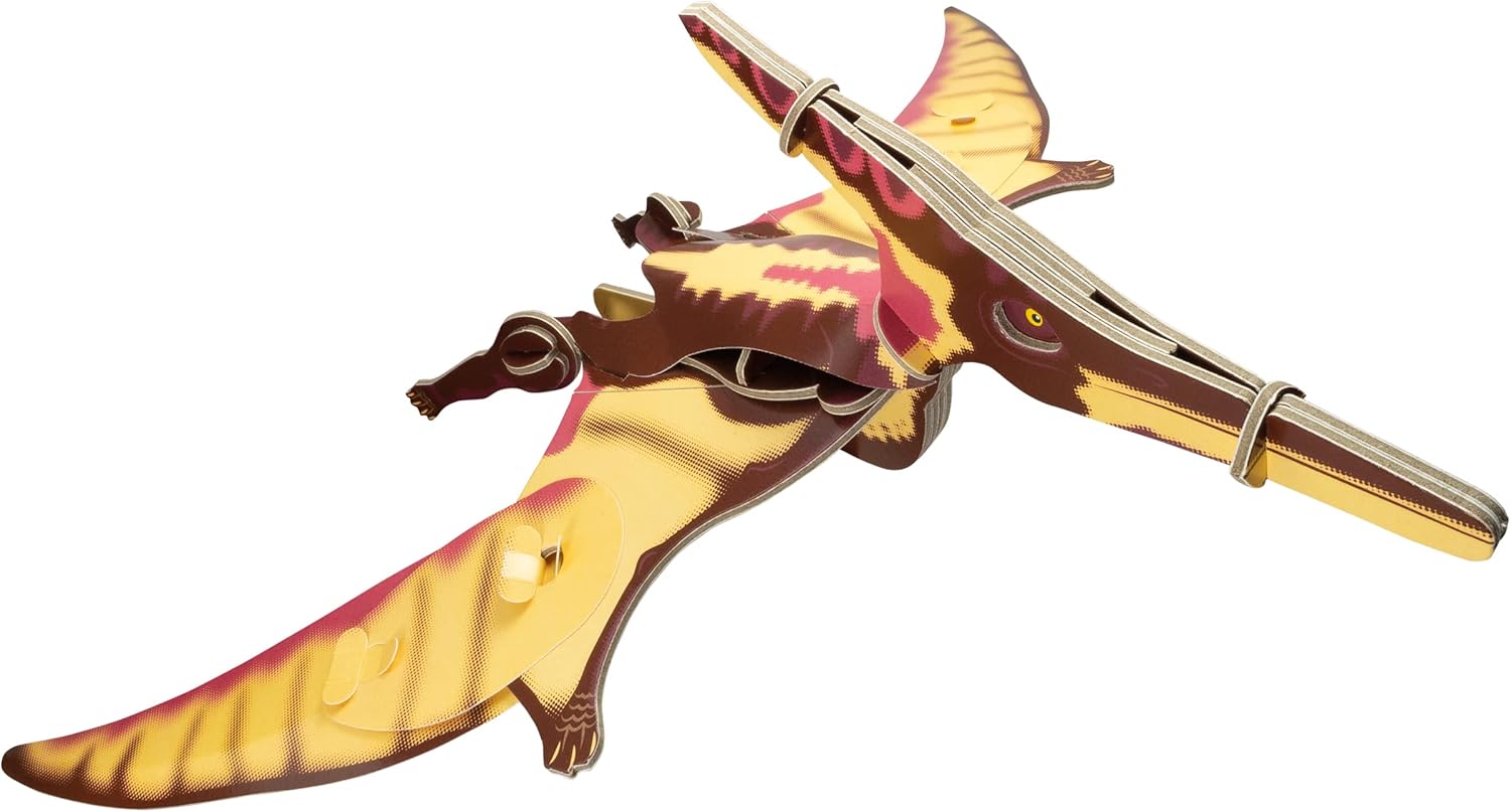 Build Your Own Moving Pteranodon – Acción de ala de aleteo con pestaña de tracción – Kit de manualidades de cartón ecológico – A partir de 8 años