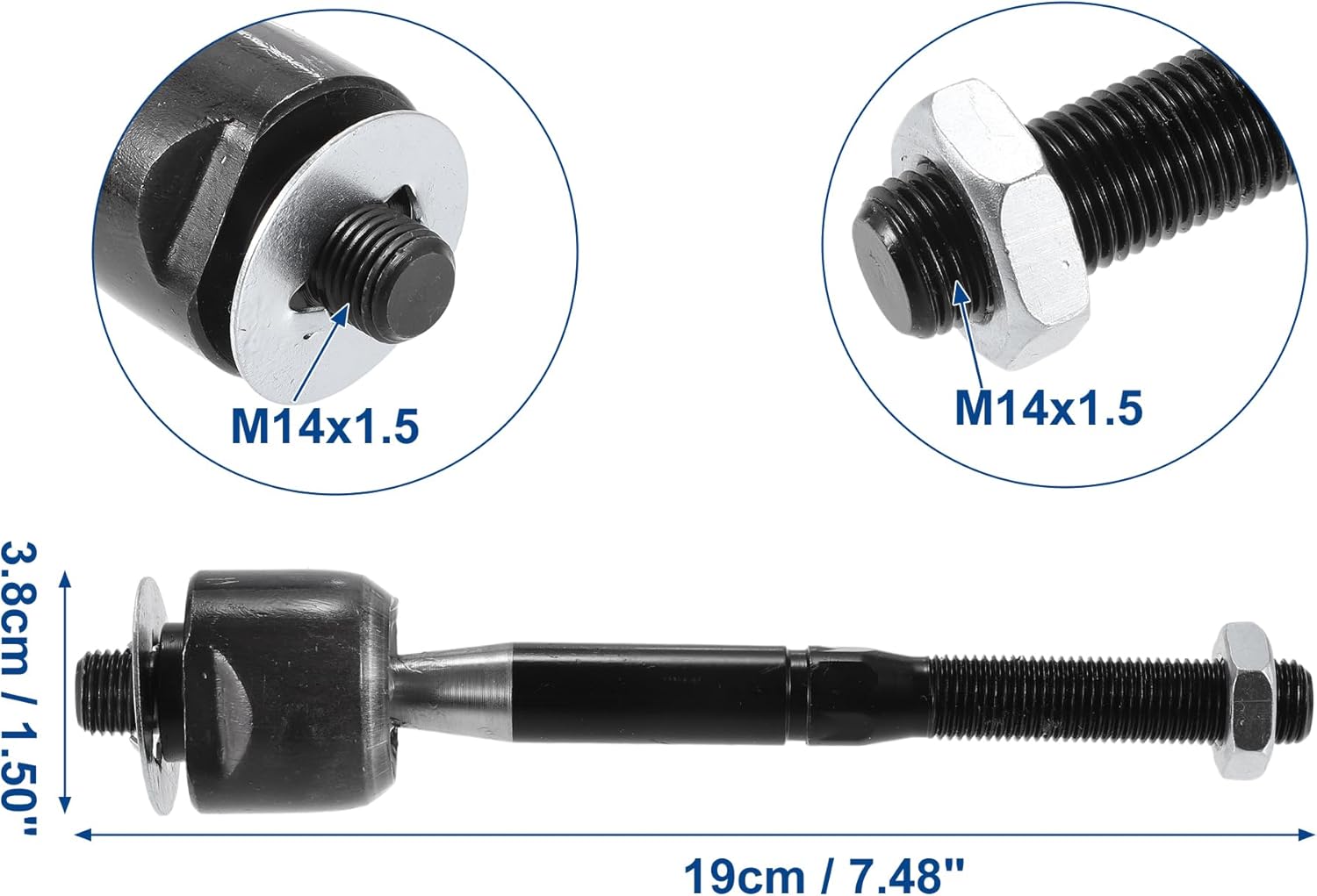 ACROPIX Barras de acoplamiento delanteras y exteriores para Ford Fusion con botas, paquete de 6, color negro