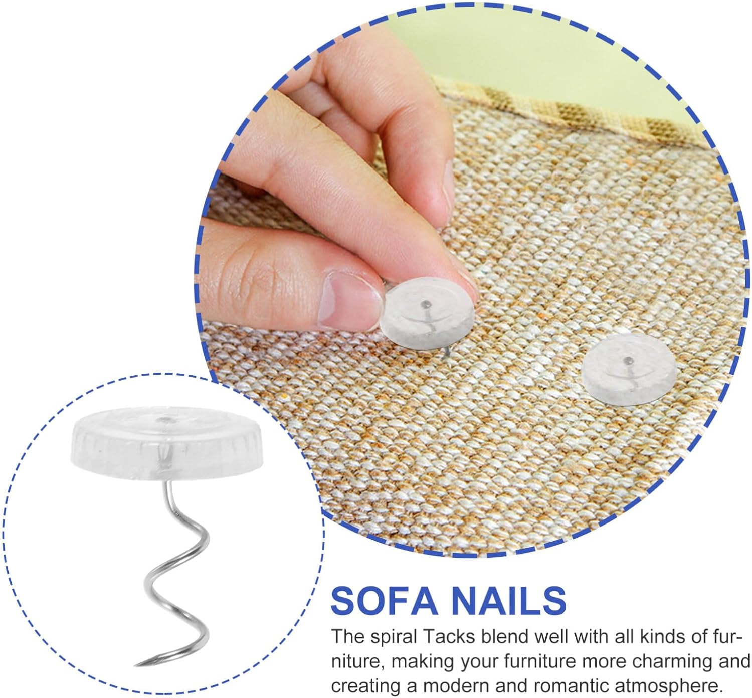 EXCEART 50 alfileres giratorios de cabeza transparente para falda de cama, pasadores giratorios para sujetar tachuelas de tapicería para fundas y