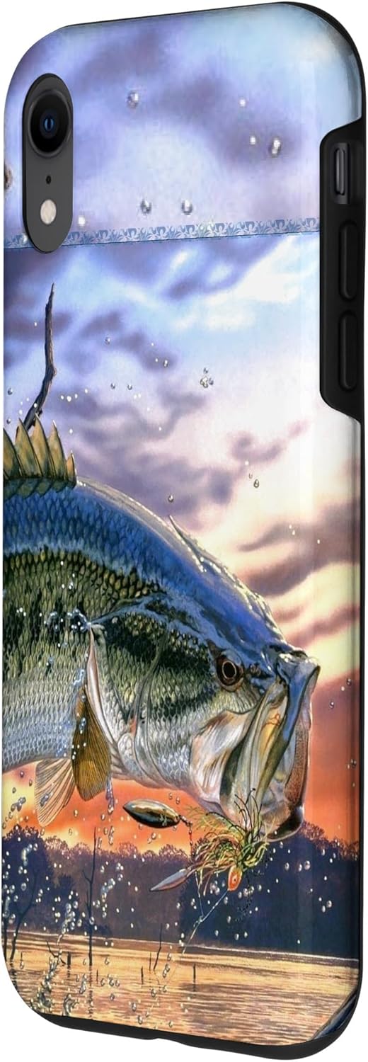 iPhone XR Largemouth Bass Pesca para hombres Cool Fish Caza Estuche de Regalo