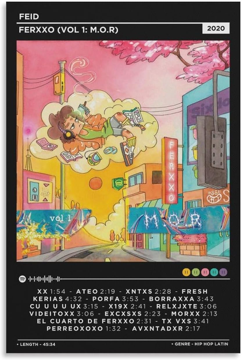 DAXXIN Feid – Ferxxo – 1 póster de lienzo decorativo para pared, pintura artística para sala de estar, dormitorio, regalo, sin marco, estilo sin