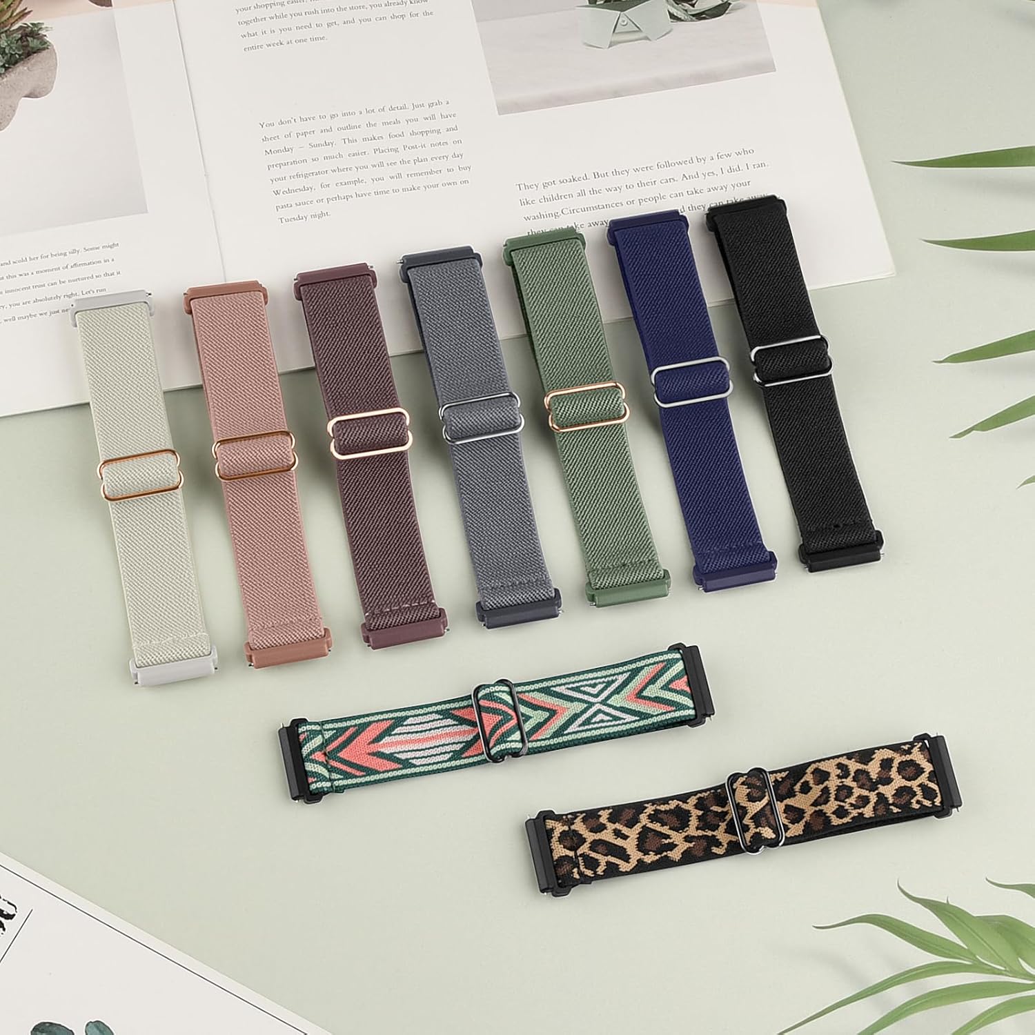 AK Banda elástica compatible con Fitbit Versa 2 BandasFitbit Versa Bandas para mujeres y hombres, correas de nailon elásticas suaves ajustables para