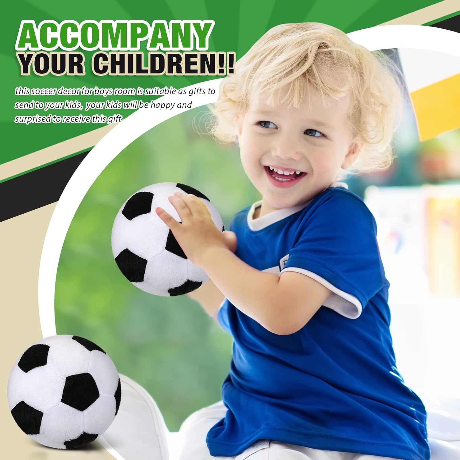 Chivao 12 piezas de fútbol de peluche para niños y niñas, juguete de peluche suave, almohada de fútbol esponjosa, decoración de fiesta de fútbol