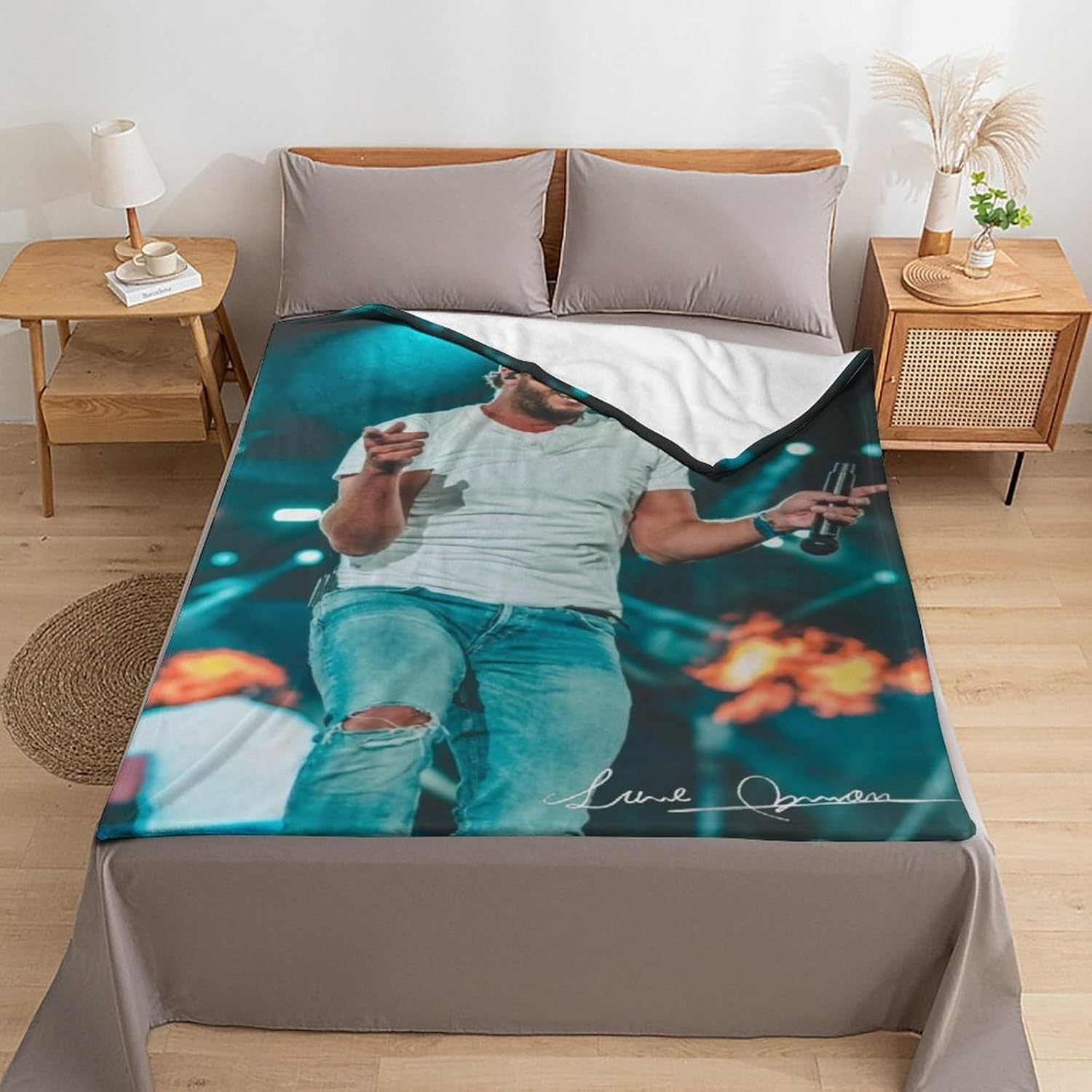 Village Singer – Manta de franela antibolitas, suave para sofá cama, sala de estar, mantas de franela para sillas, sofás, dormitorios (tamaño  50 x