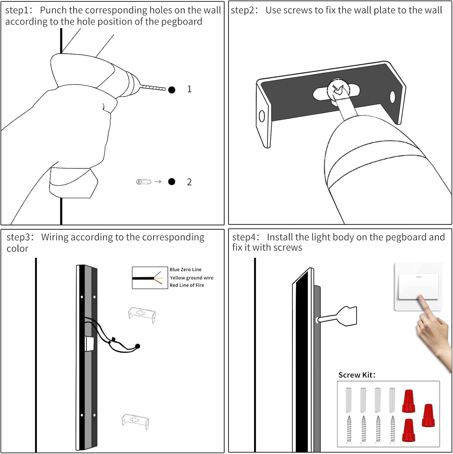 Apliques de pared regulables para exteriores de 71 pulgadas con control remoto, modernos montados en la pared con 3 colores (3000 K4500 K6000 k),