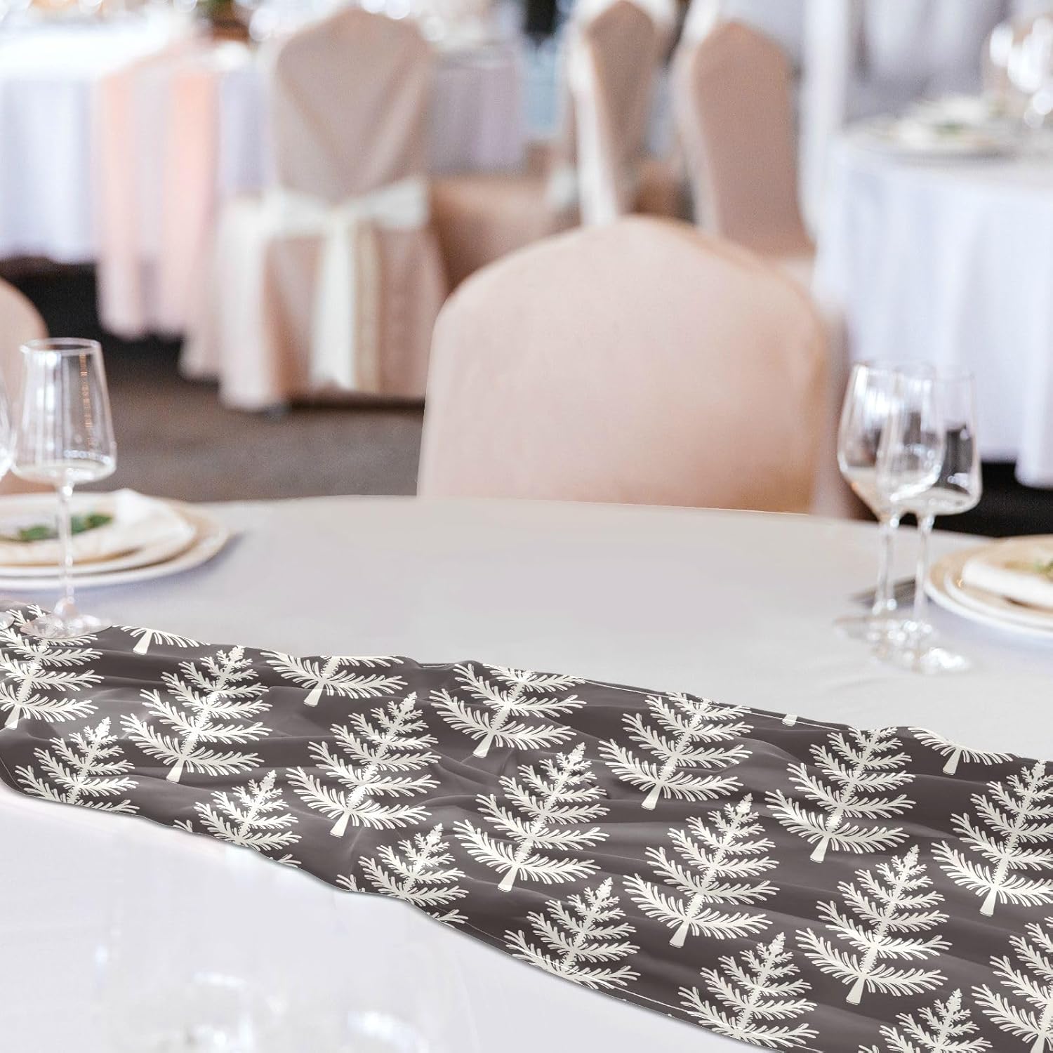 Stylized Christmas Tree Table Runner Fall Decorations for Home for Dining Table Decor Christmas Table Runner 108 Inches Long