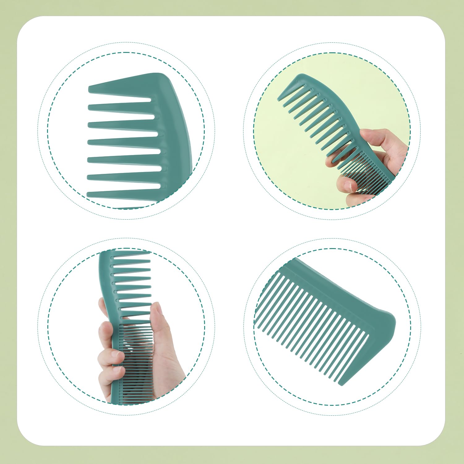 2 peines de dientes anchos, peine desenredante de 2 caras, dientes anchos y finos para mujeres y hombres, peine de dientes grandesgrandes,