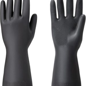 ThxToms Guantes de látex duraderos resistentes a productos químicos, guantes de goma de limpieza para proteger tus manos y tu salud, color negro, 1 ThxToms Guantes de látex duraderos resistentes a productos químicos, guantes de goma de limpieza para proteger tus manos y tu salud, color negro, 1