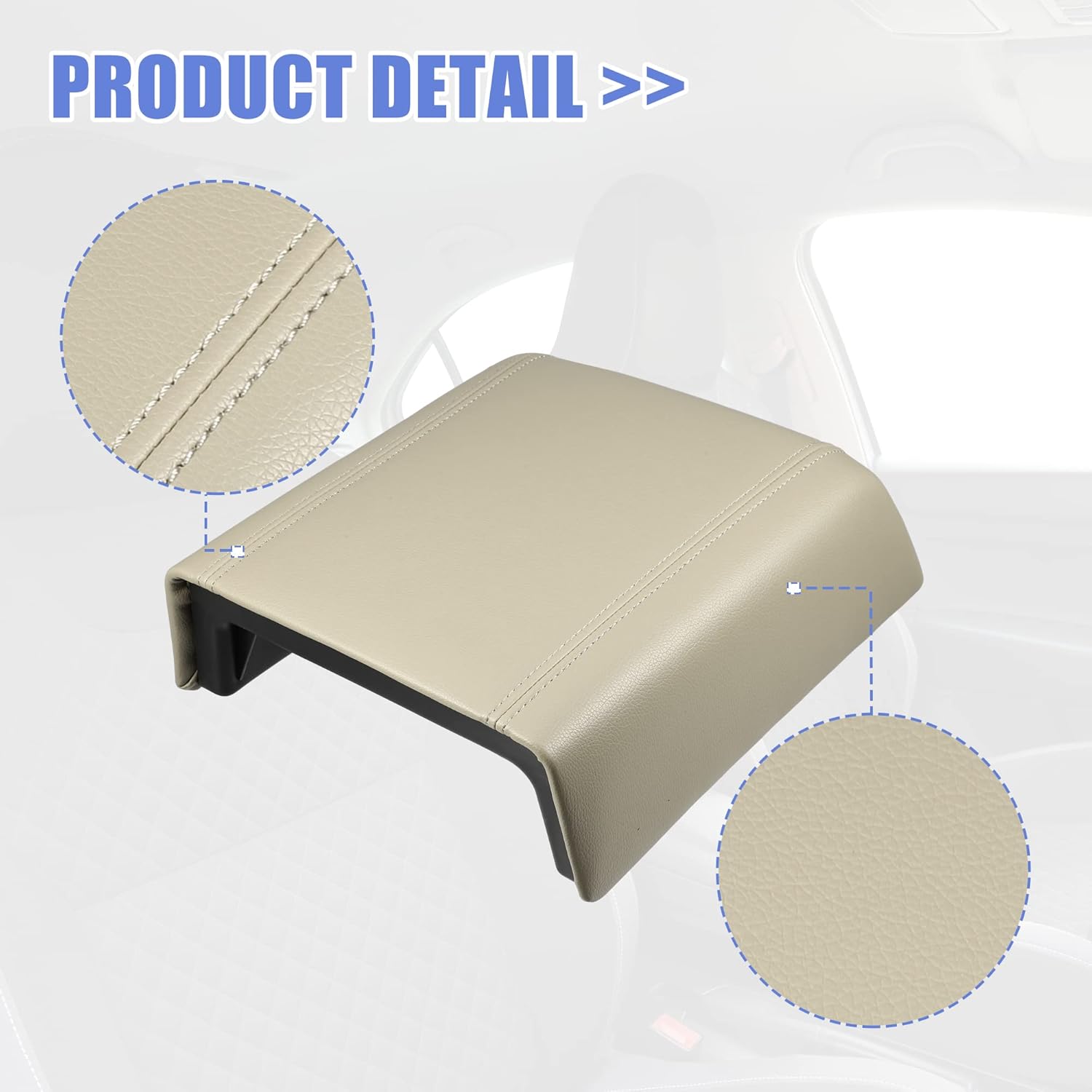 X AUTOHAUX Cubierta de la consola central del automóvil para Ford F-150 2004-2008, funda para reposabrazos de piel sintética, color beige