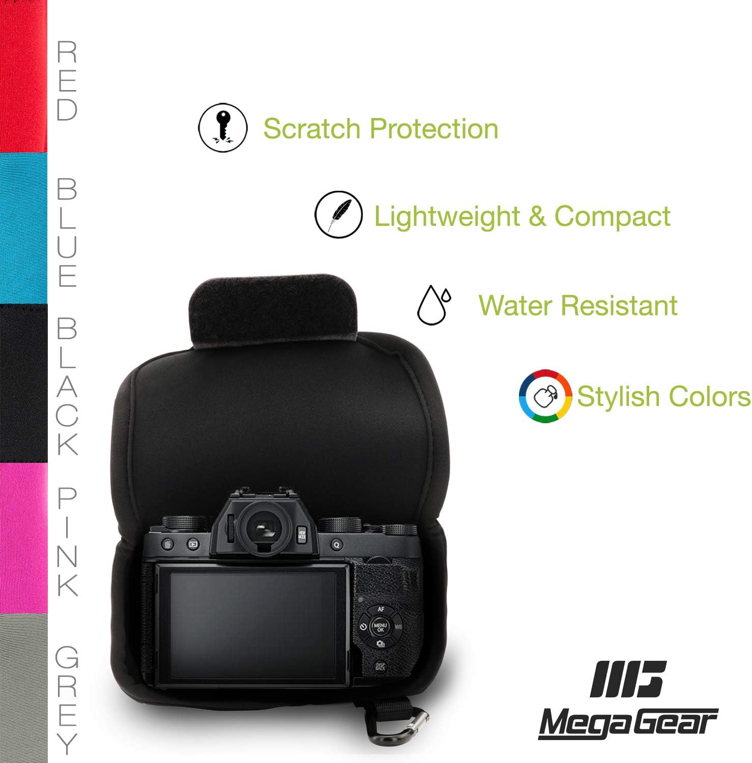 MegaGear MG1887 – Funda de neopreno ultra ligera para cámara compatible con Fujifilm X-T200 (XC15-1.772 in), color negro