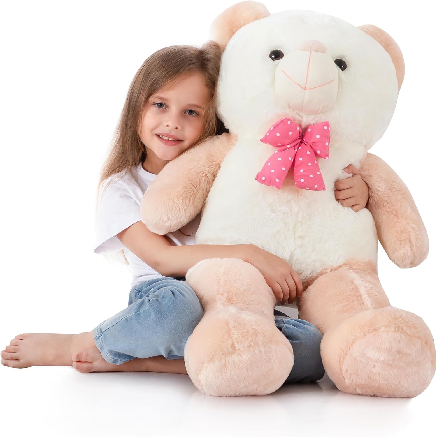 Oso de peluche gigante de 39 pulgadas, gran oso de peluche, juguete de peluche para niñas, enormes peluches para Pascua, cumpleaños, boda