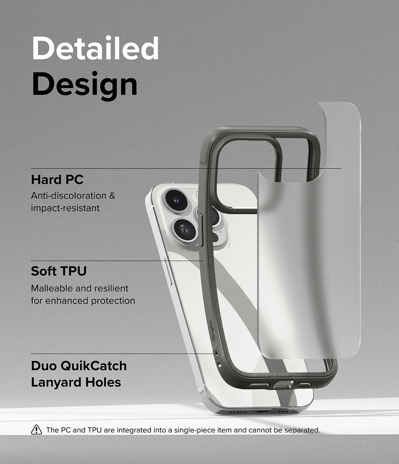 Ringke Fusion Bold No más decoloración Funda compatible con iPhone 15 Pro Max, tecnología antihuellas dactilares que evita manchas grasas,
