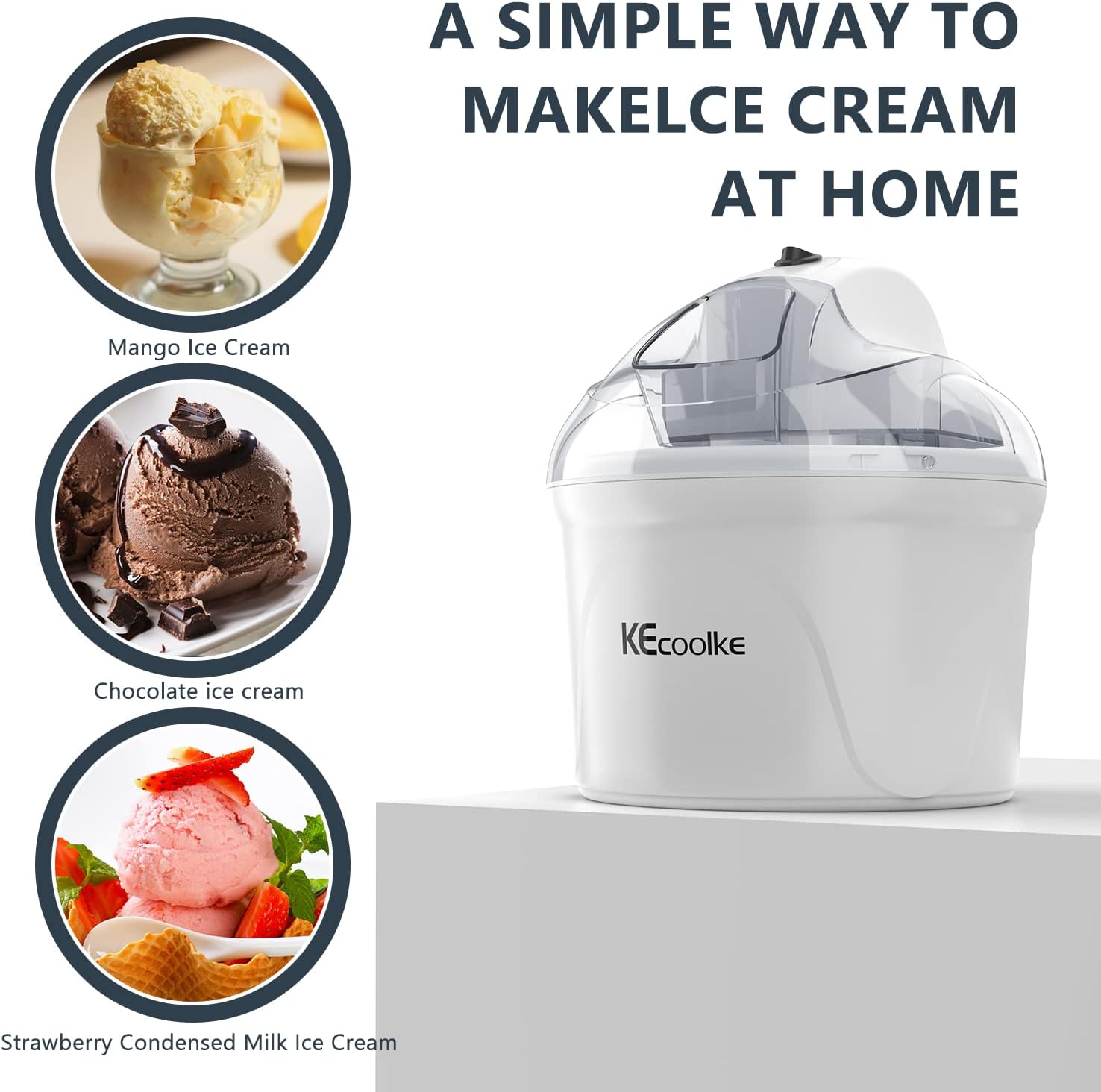KECOOLKE Máquina de helados, regalos de agradecimiento para profesores, máquina eléctrica de helado suave para servir casero de 1.5 cuartos de galón