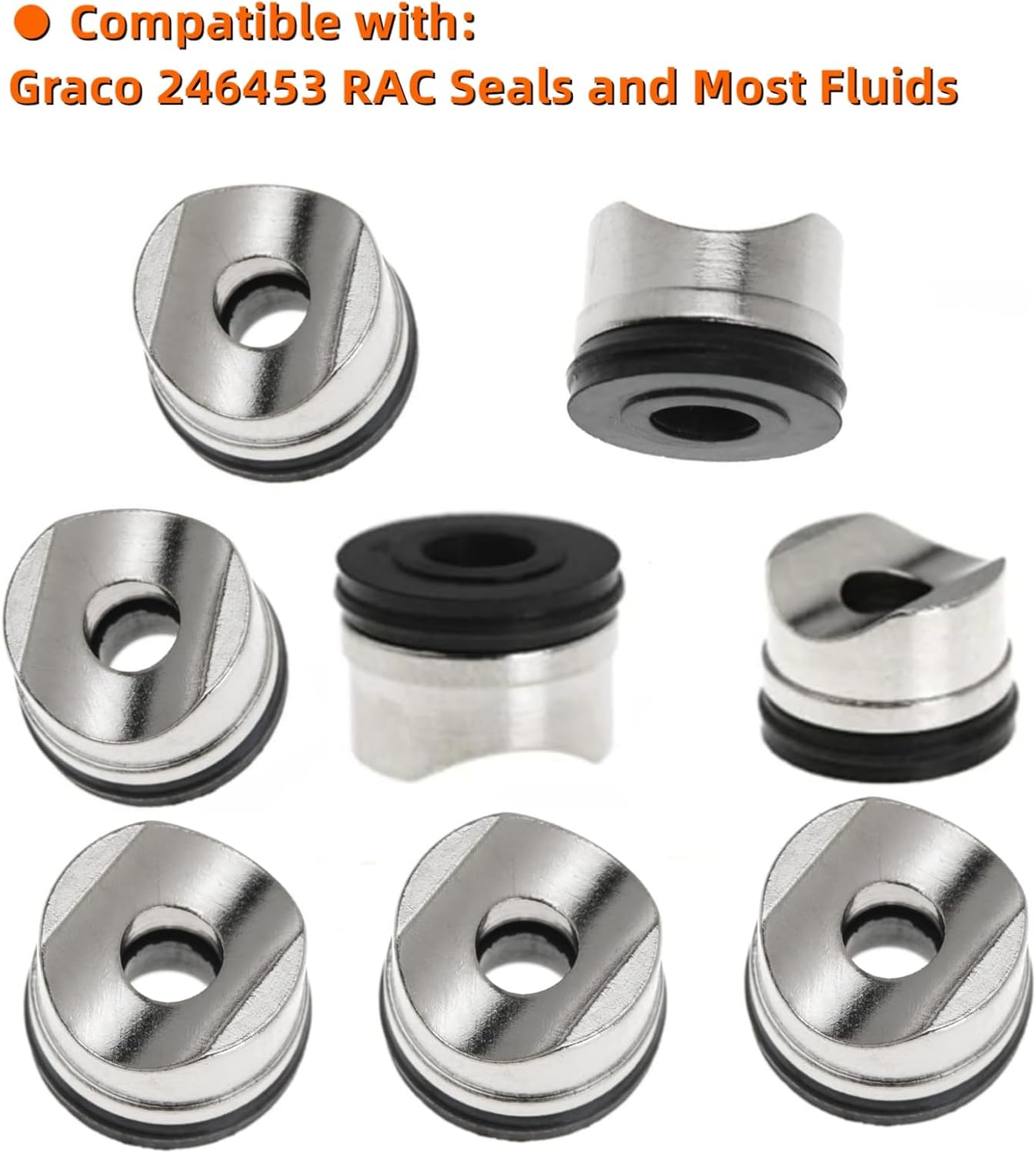 Juntas de punta de un sello para pulverizador de pintura sin aire Graco RAC Seal 246453 (paquete de 8)