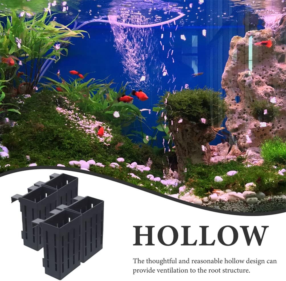 Ipetboom Soporte colgante para plantas de acuario, 4 piezas, maceta acuática con gancho, plantas acuáticas para acuario, plantas de agua para peces