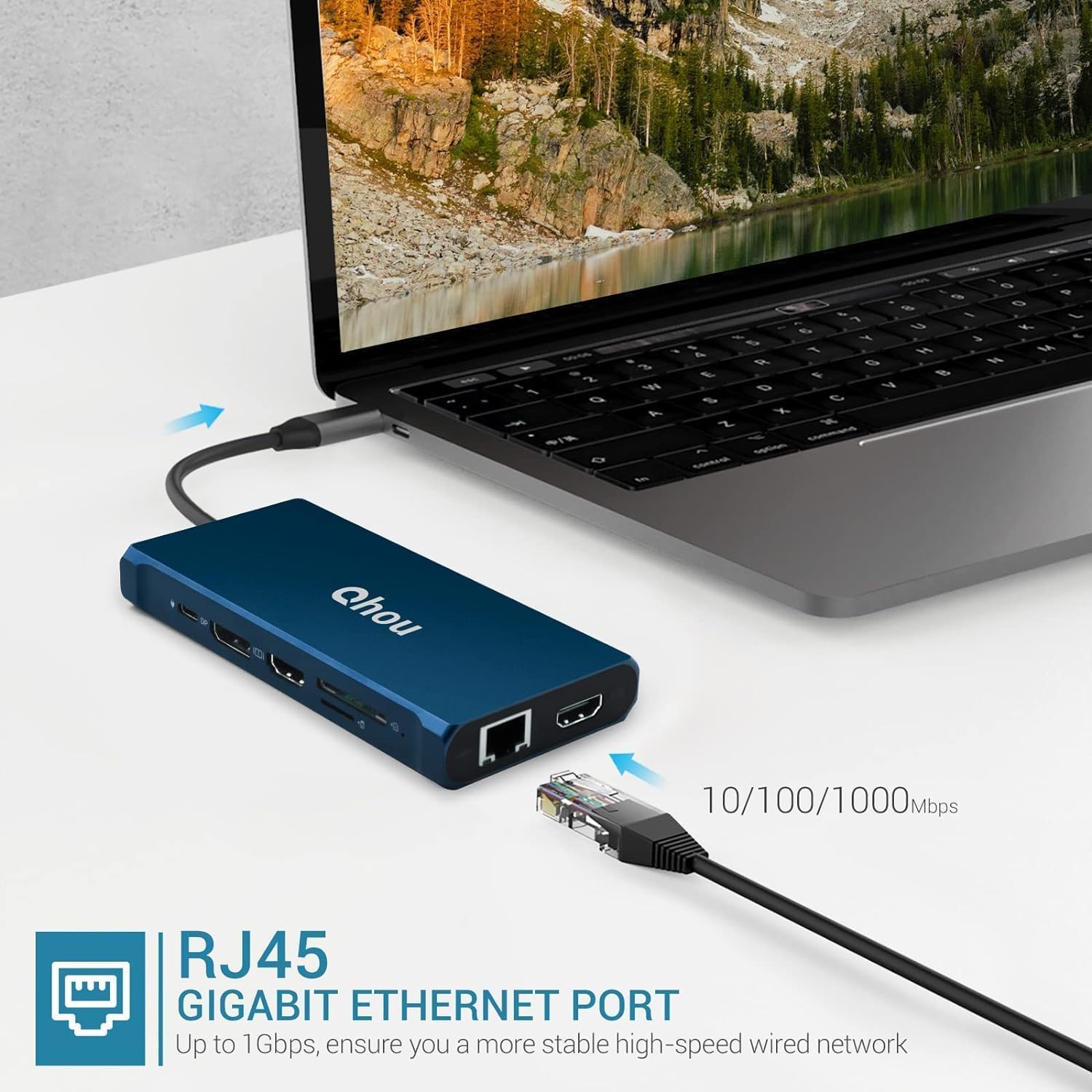 Estación de acoplamiento USB C con monitor doble, adaptador múltiple de pantalla triple USB C 13 en 1, concentrador portátil tipo C con 2 HDMI, VGA,
