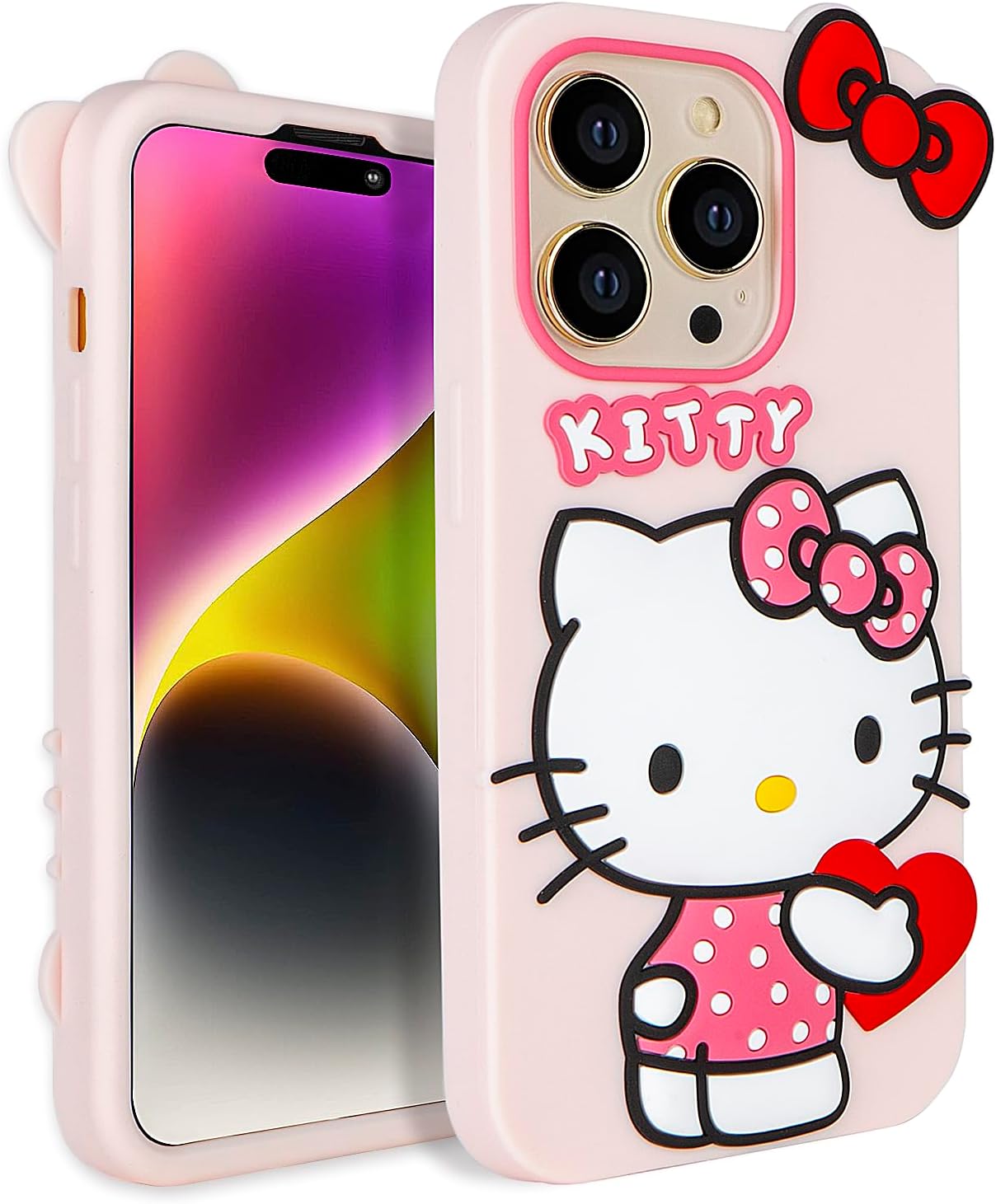 Funda compatible con iPhone 15 Pro Max, funda de silicona suave con personajes 3D de caricaturas para niños, niñas y mujeres