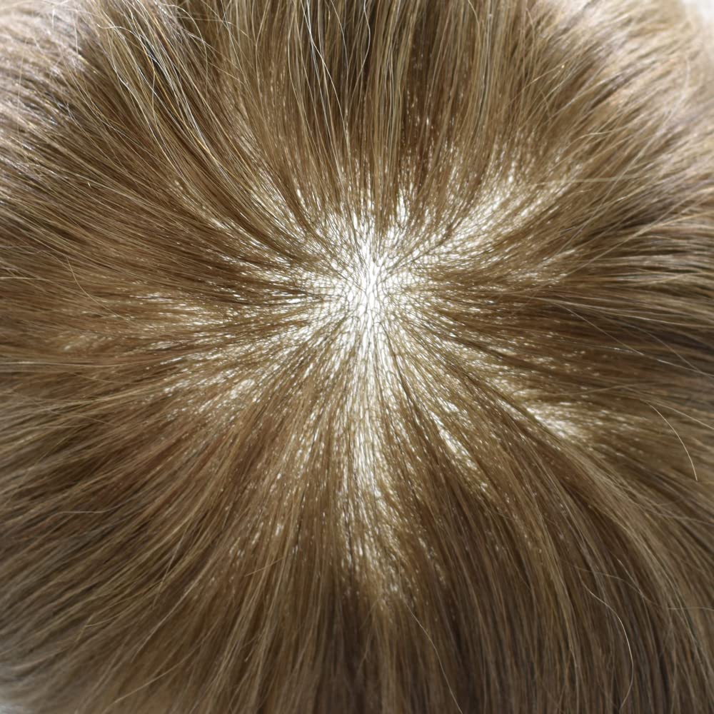 Extensiones de pelo humano Toupee para hombre, sistema de reemplazo de pelo sintético ultra fino para hombres, línea capilar natural en V para