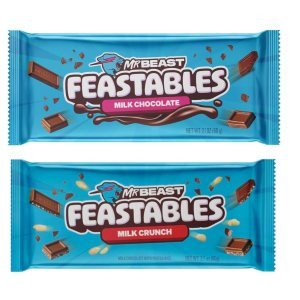 Mr. Beast Feastables – Paquete de barras de chocolate con leche, leche crujiente bestia, nueva fórmula más suave y cremosa, 2.1 oz (60 g), 2 barras Mr. Beast Feastables – Paquete de barras de chocolate con leche, leche crujiente bestia, nueva fórmula más suave y cremosa, 2.1 oz (60 g), 2 barras