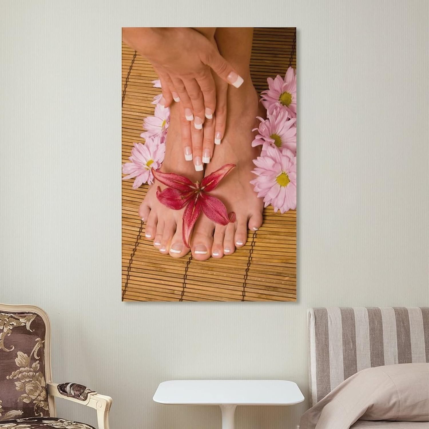 Póster de impresión en lienzo para spa, masaje de pies, decoración de pared, yoga, spa, salón, arte de uñas, pintura en lienzo, pintura en lienzo,