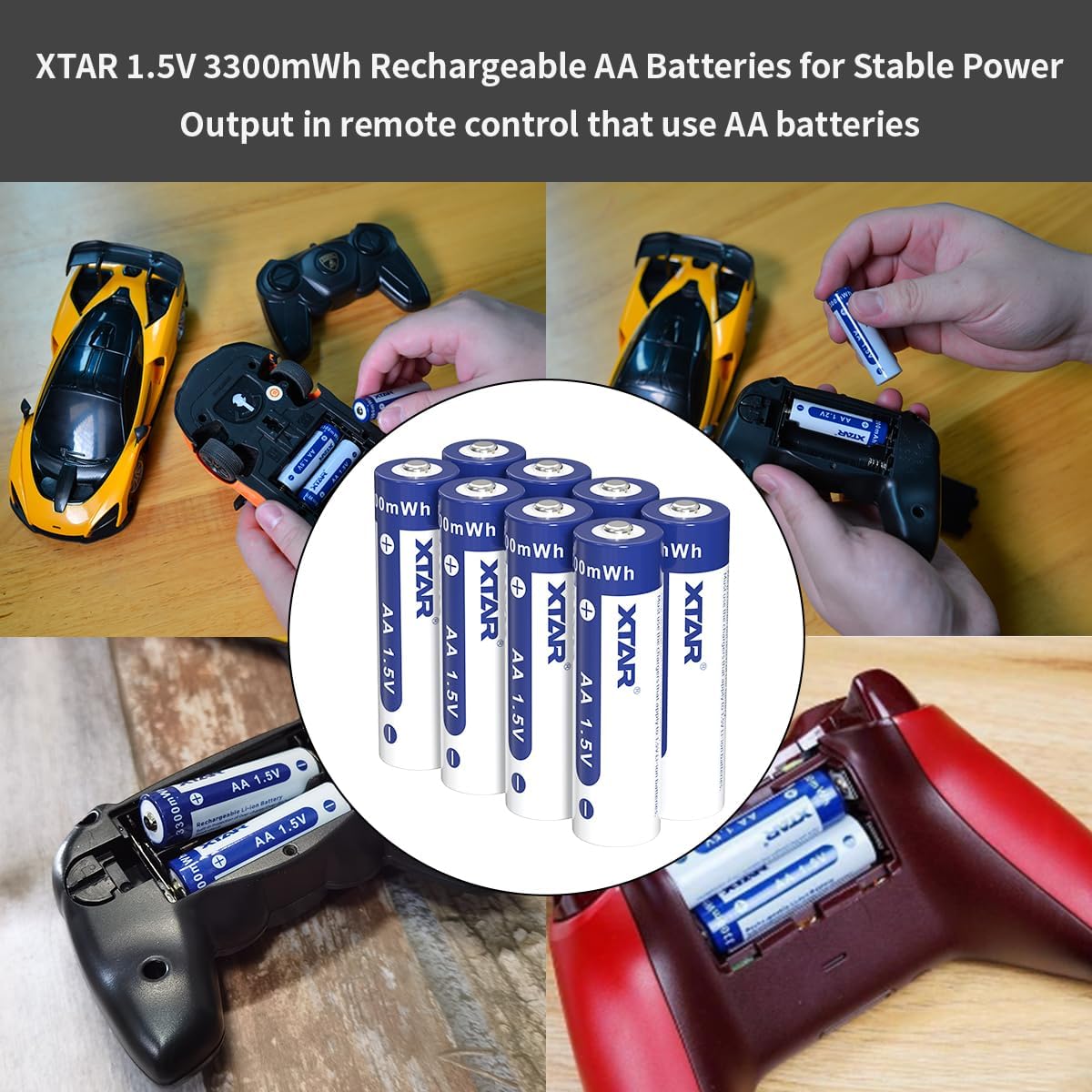 XTAR Baterías AA recargables de 1.5 V 3300 mWh para una salida de potencia estable en multímetros Fluke que utilizan baterías AA de 1.5 V (4
