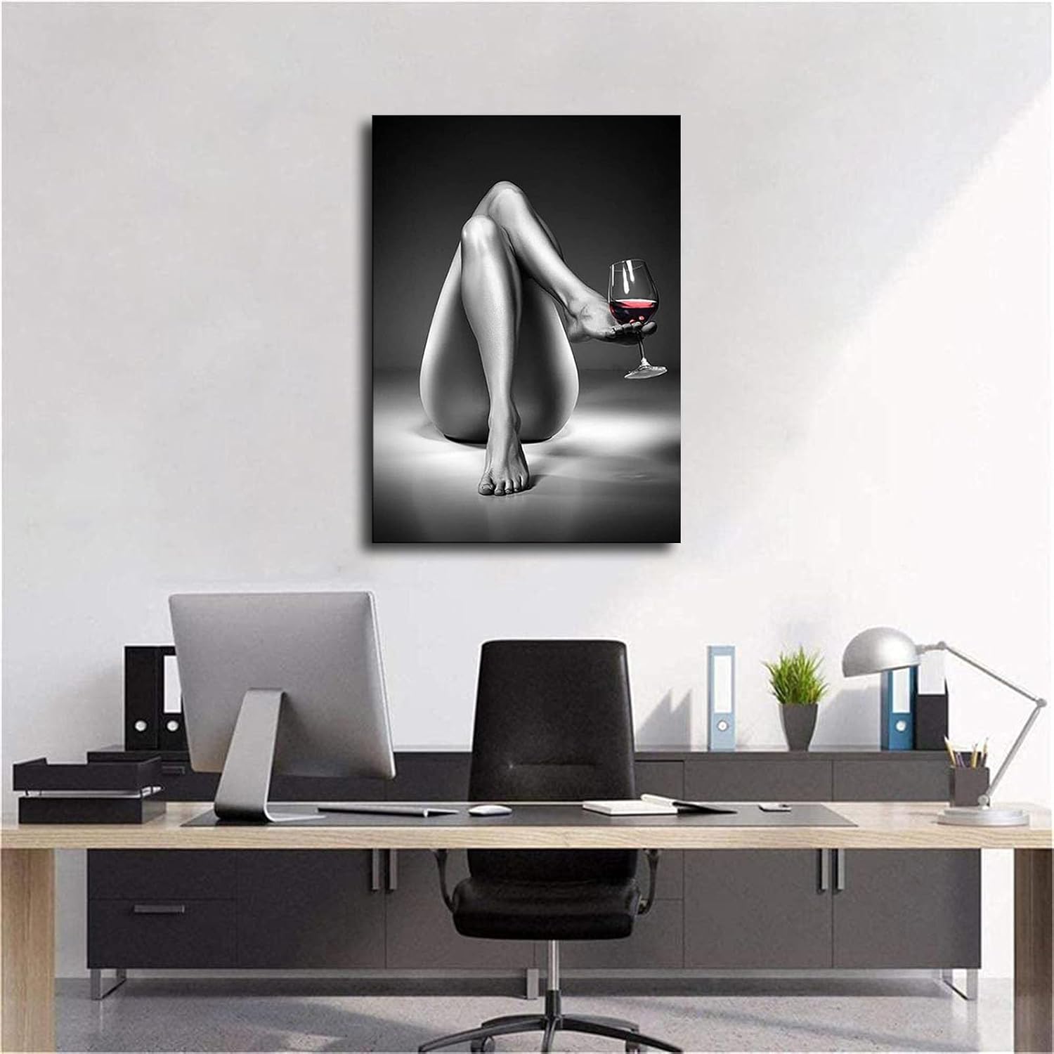 Lienzo decorativo para pared, pintura de copa de vino de mujer, color blanco y negro, fotos de hermosas niñas, pósteres abstractos modernos,