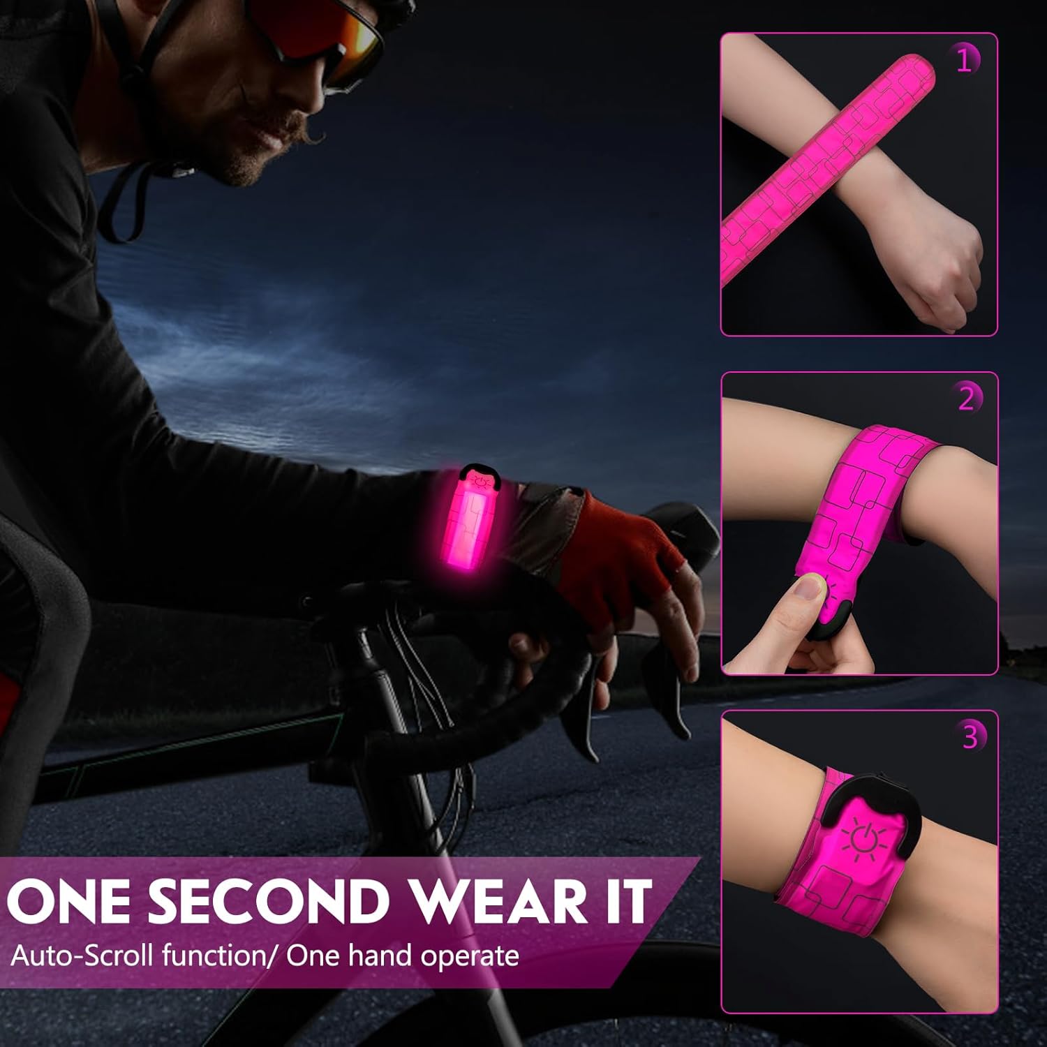 Simket Brazalete LED recargable para correr, caminar por la noche (paquete de 2), luces de correr para corredores, luces de correr, luces