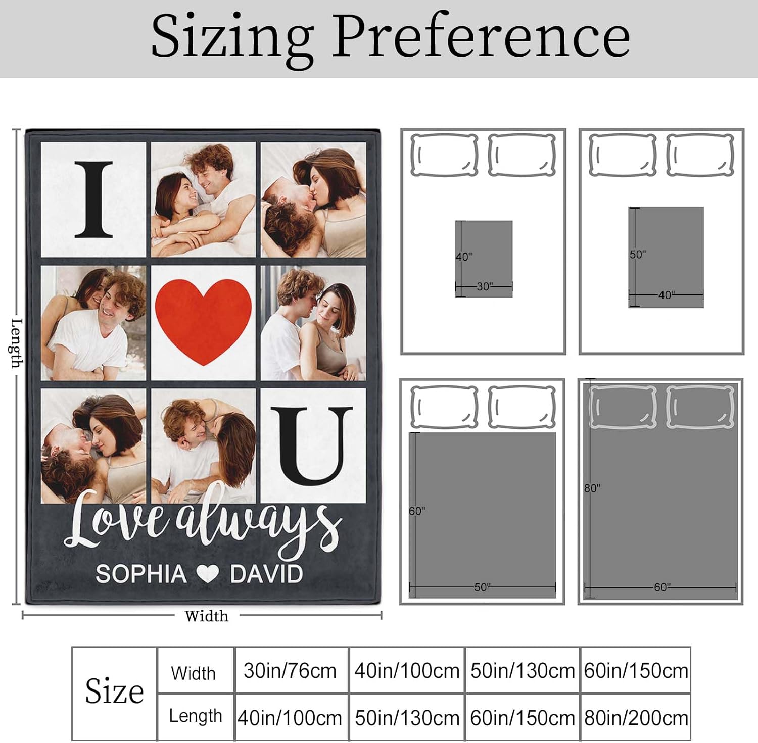 Regalos con texto en inglés “I Love You”, manta de franela personalizada para novio, manta de franela personalizada con imagen, regalos de novio