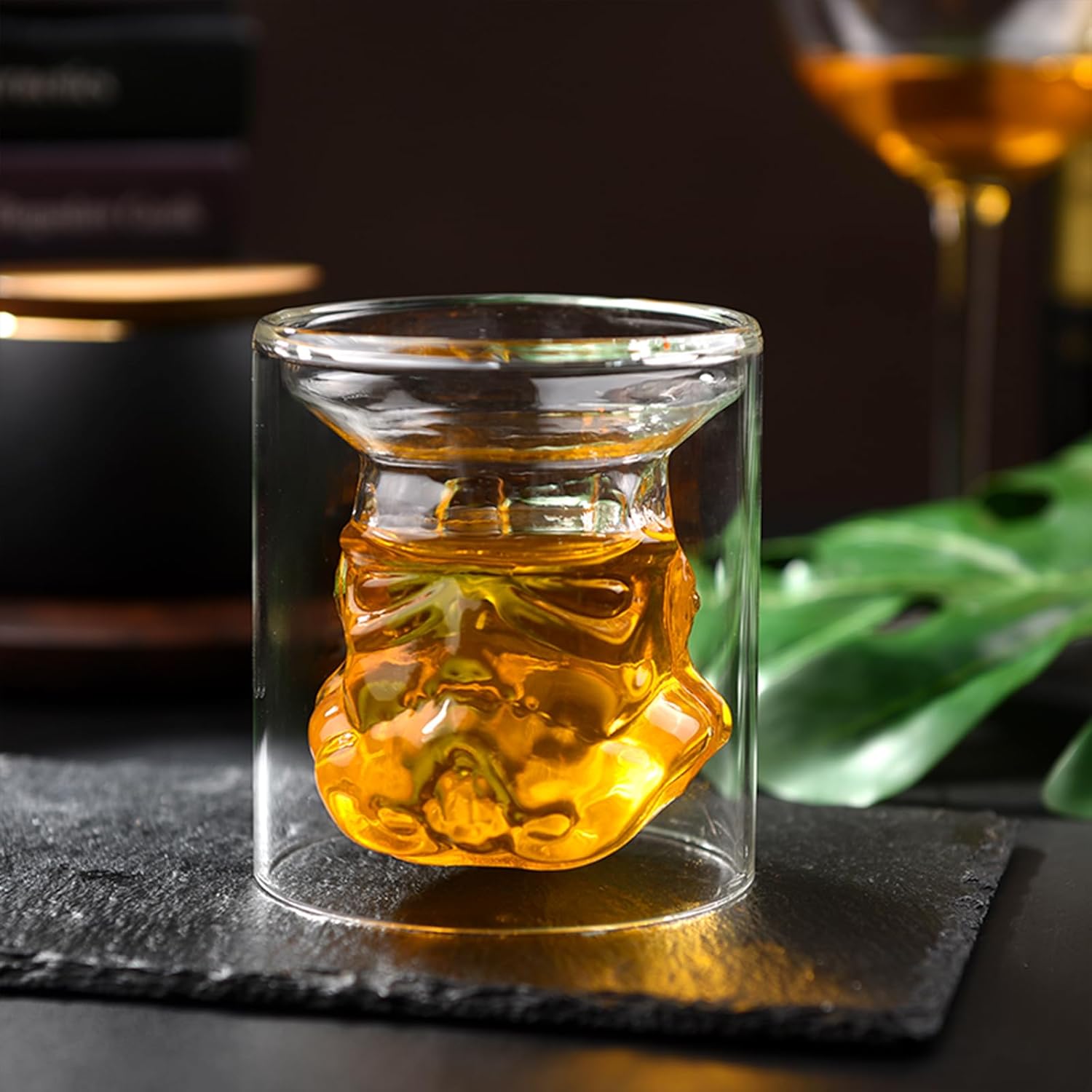 Juego de decantador de whisky creativo con 2 vasos transparentes Stormtrooper botella de vino para vino, vodka, licor, whisky, regalos para hombres